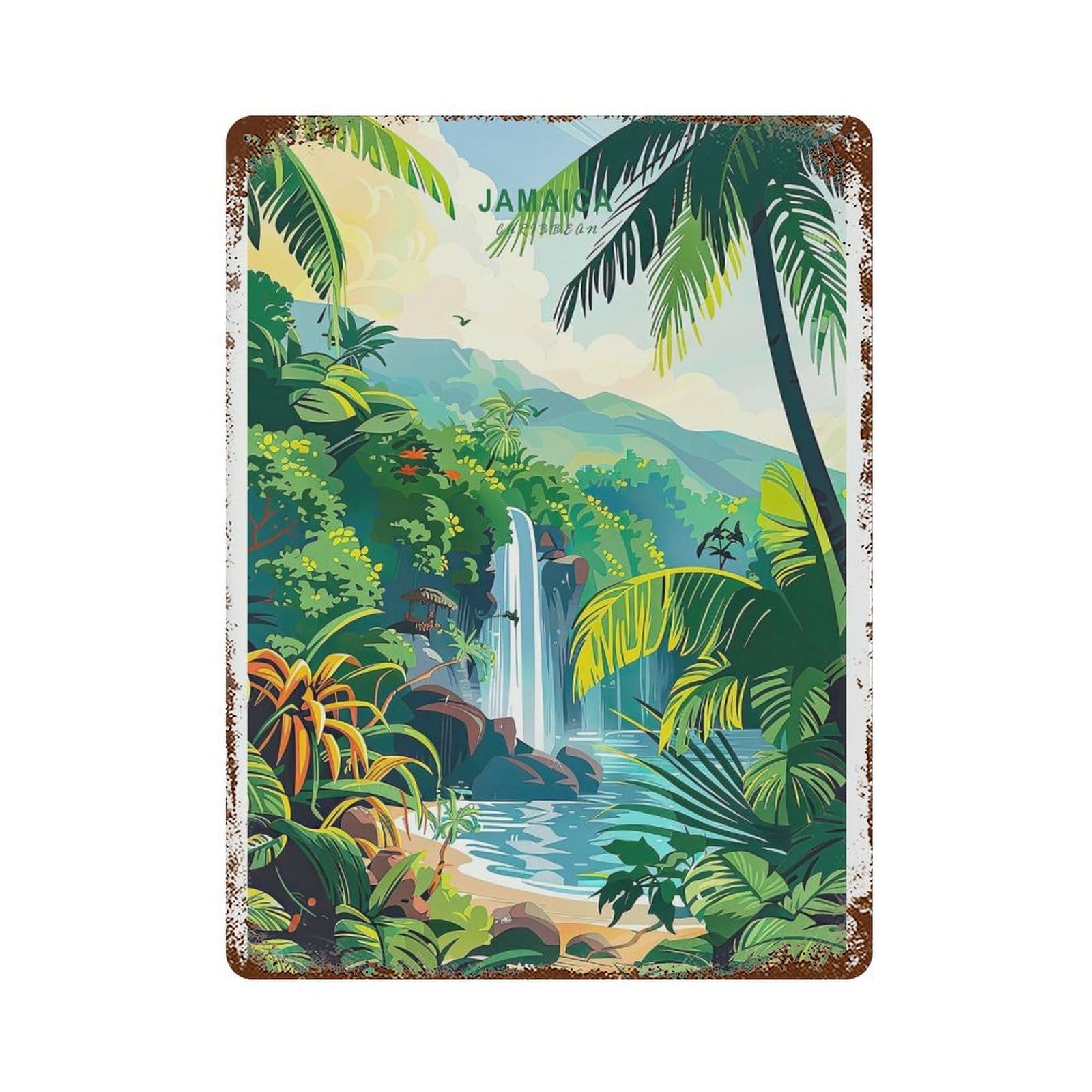 xiaoxiaoshen Jamaica Caribbean Coast Personalized Travel Honeymoon Pre (2) Wall Decor Art Metal Tin Poster Modern Home Decor Art Home Bar Shop Decorations Vintage Sign 40x30cm