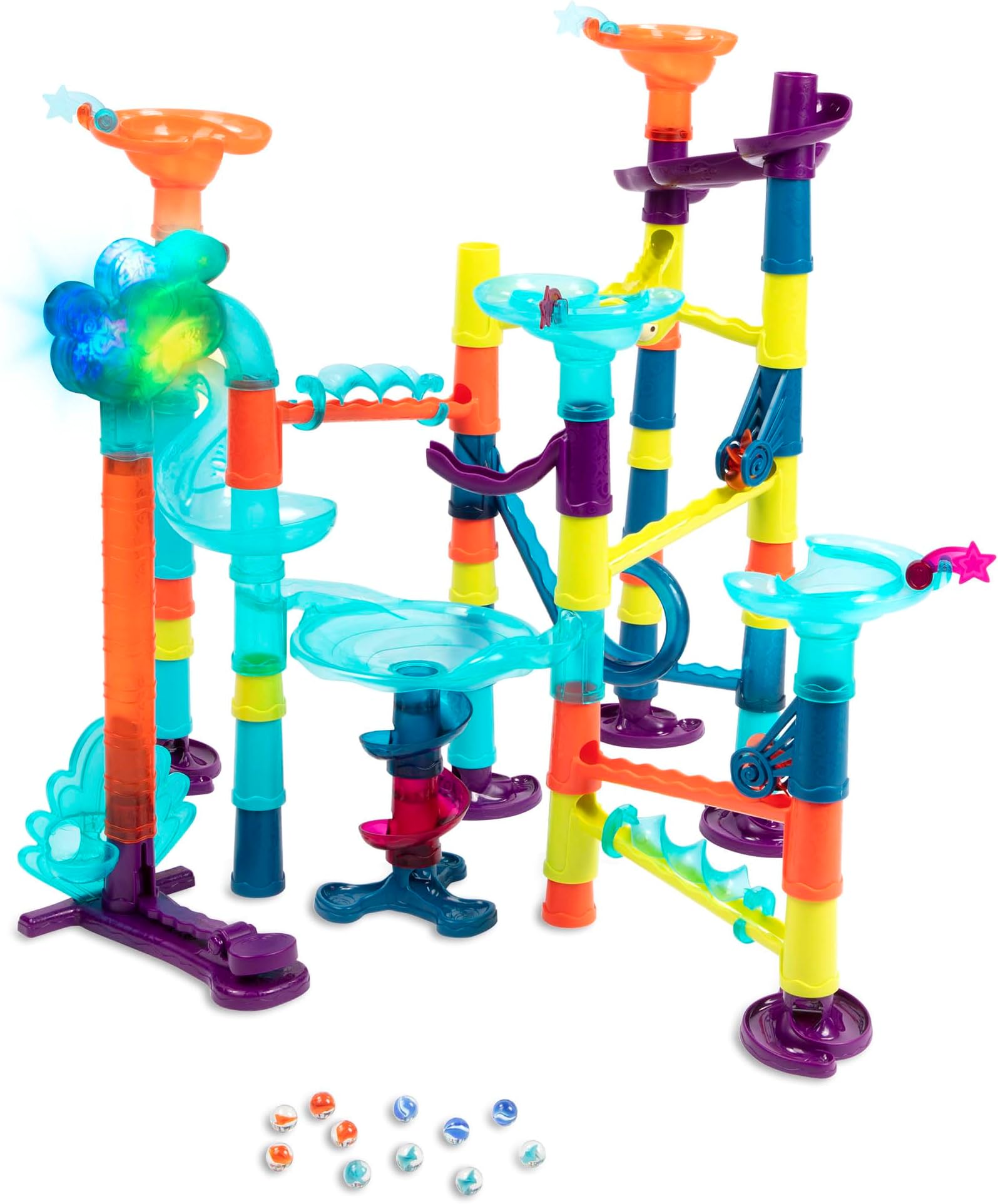 Marble Run Toy Set โ 62-Piece Interactive STEM Toy Featuring Lights, Sounds, and Modular Track Designs โ Enhances Creativity, Early Engineering Skills โ Ages 3 and Up