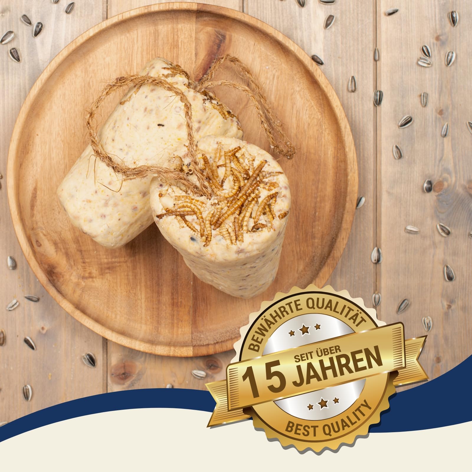 Lyra Pet® 3 x 12 STK. Protein Boost Körner Riegel mit Mehlwürmern fettreich | Proteinreiches Vogelfutter für Sommer & Winter - Premium Erdnussbutterriegel - Fettreicher Energiespender für Wildvögel