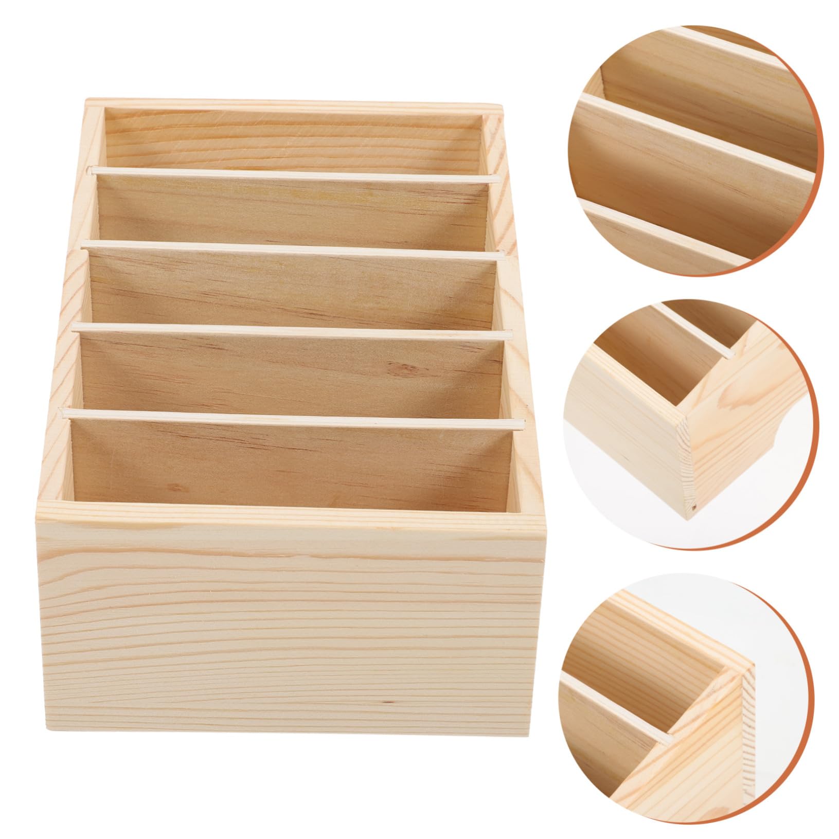 Scrivania in legno a 5 scomparti per telefono, forniture per ufficio e decorazione a forma di cactus, soluzione elegante e funzionale per riporre oggetti da scrivania