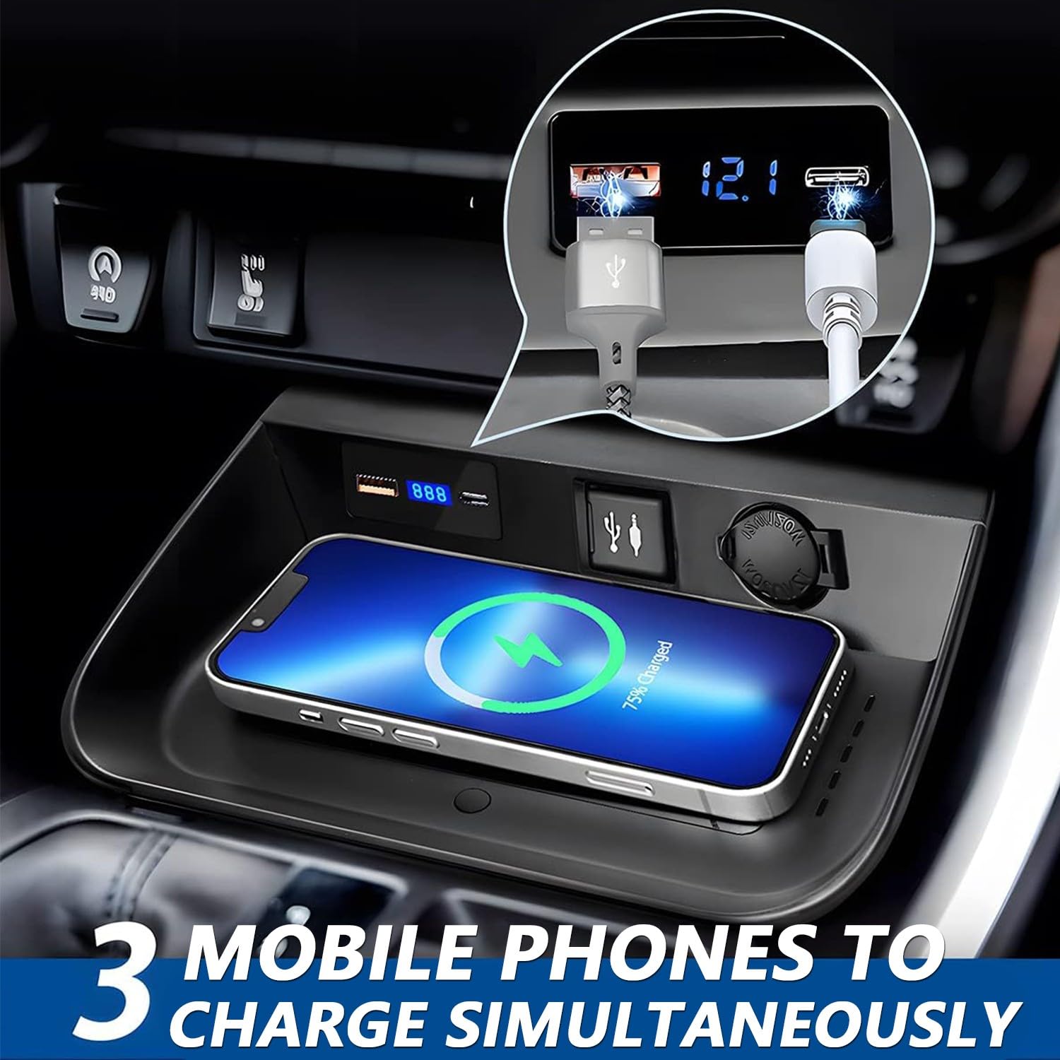 Amazon.co.jp: トヨタ 新型RAV4 50系 車載 ワイヤレス充電器 Qi充電器