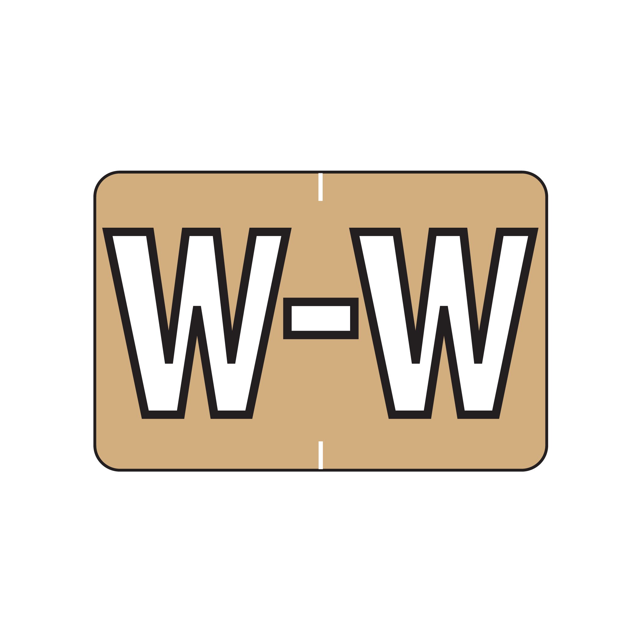 AMZfilingAlphabetic Color Coded Labels- Letter W, Light Brown, Barkley ABKM and Sycom Compatible (Polylaminated, 500/Roll)