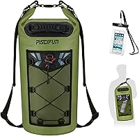 Vista 34 de Piscifun Bolsa seca, mochila flotante impermeable 10L/20L/30L/40L con funda impermeable para teléfono para navegación, kayak, pesca