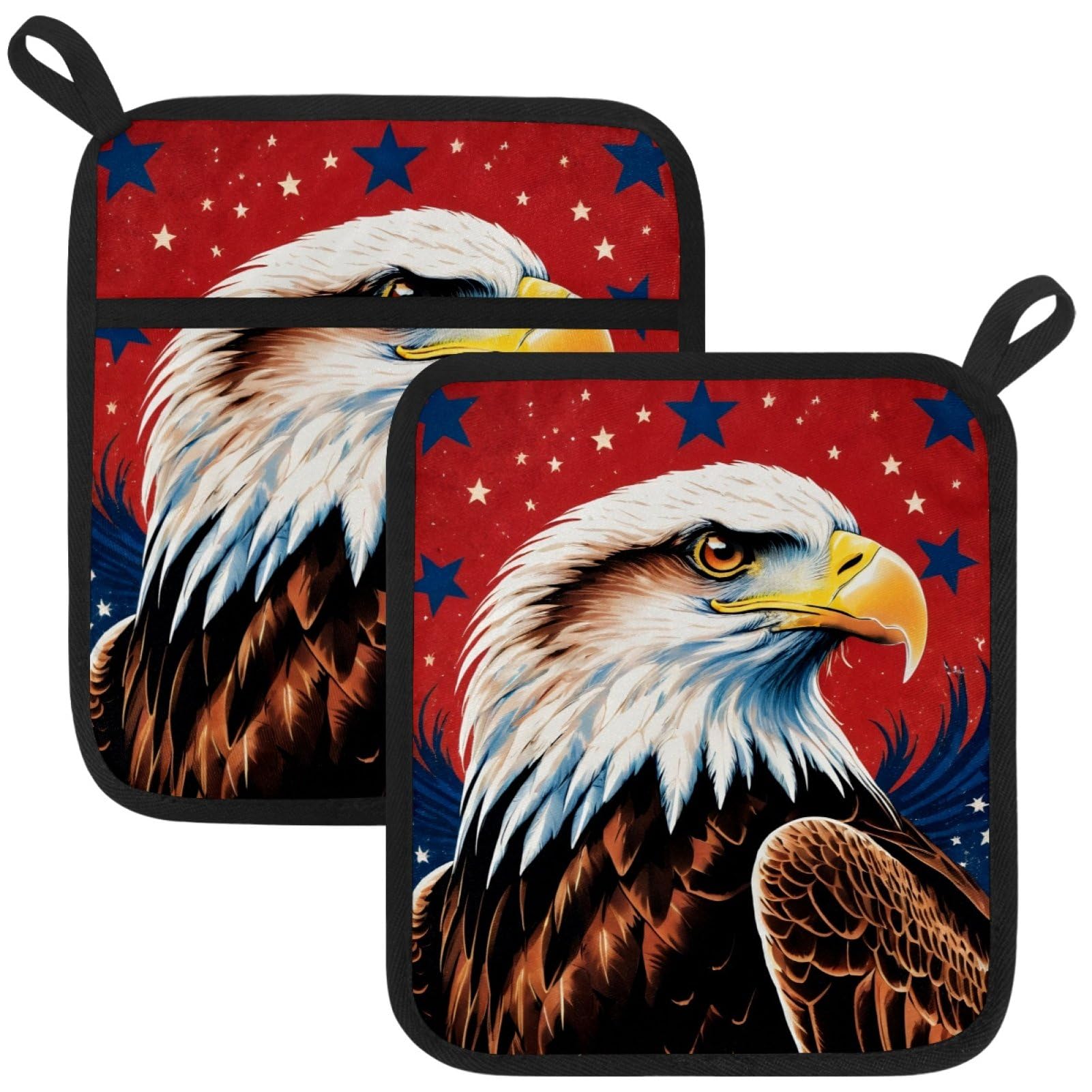 VAPOKF Eagle Kitchen Hot Pot Holder, Pot Holders Heat Resistant Pot Holder with Pocket Heat Resistant Trivets for Hot Pans Cotton Pot Mitts for Kitchen Cooking Baking