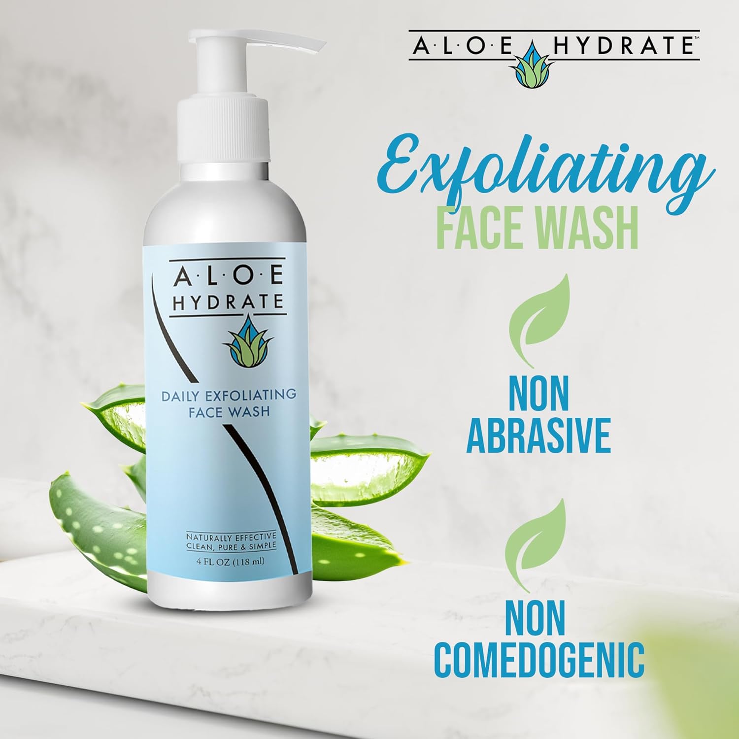 Gentle Exfoliating Face Wash; The Power of Nature Cleanses, Exfoliates, Smoothes & Clear Pores. Aloe vera, Fruit Enzymes, Squalane & Jojoba oil & Ceramide for Clean, Soft & Glowing Skin