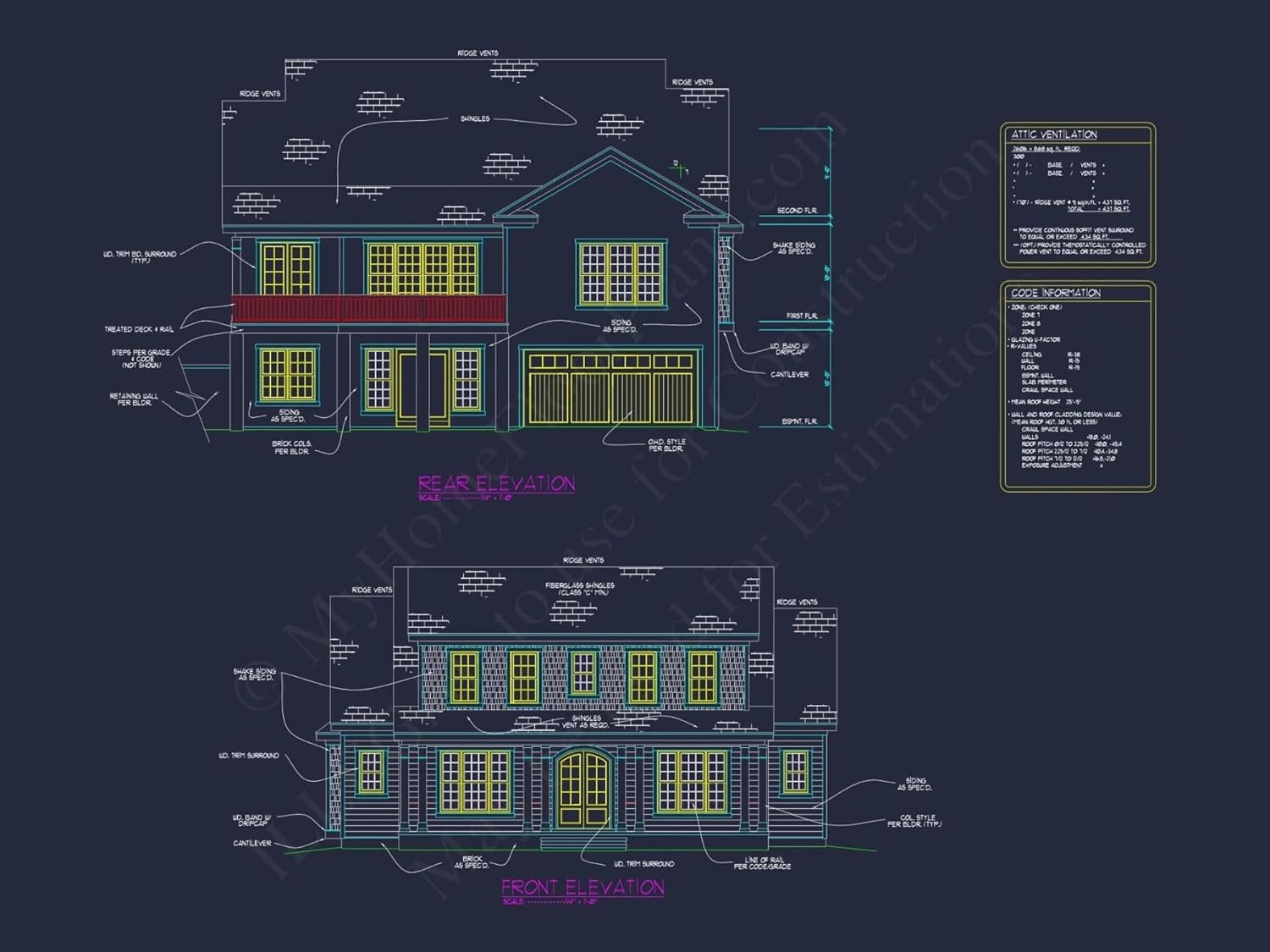 14-2093 HOUSE PLAN - Modern CAD House Design with 4 Bedrooms & Floor Plan Details