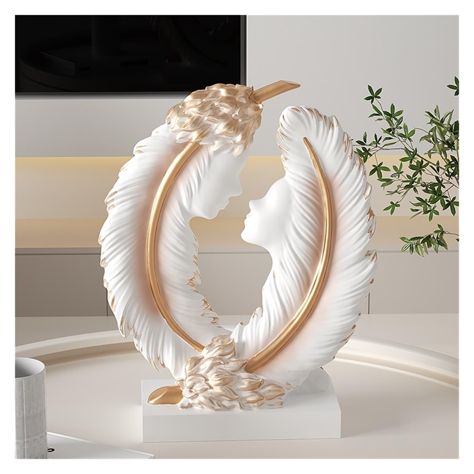 Wohndeko Kreative Federfigur Skulptur Dekoration Wohnzimmer Schlafzimmer abstrakte Kunst Ornamente
