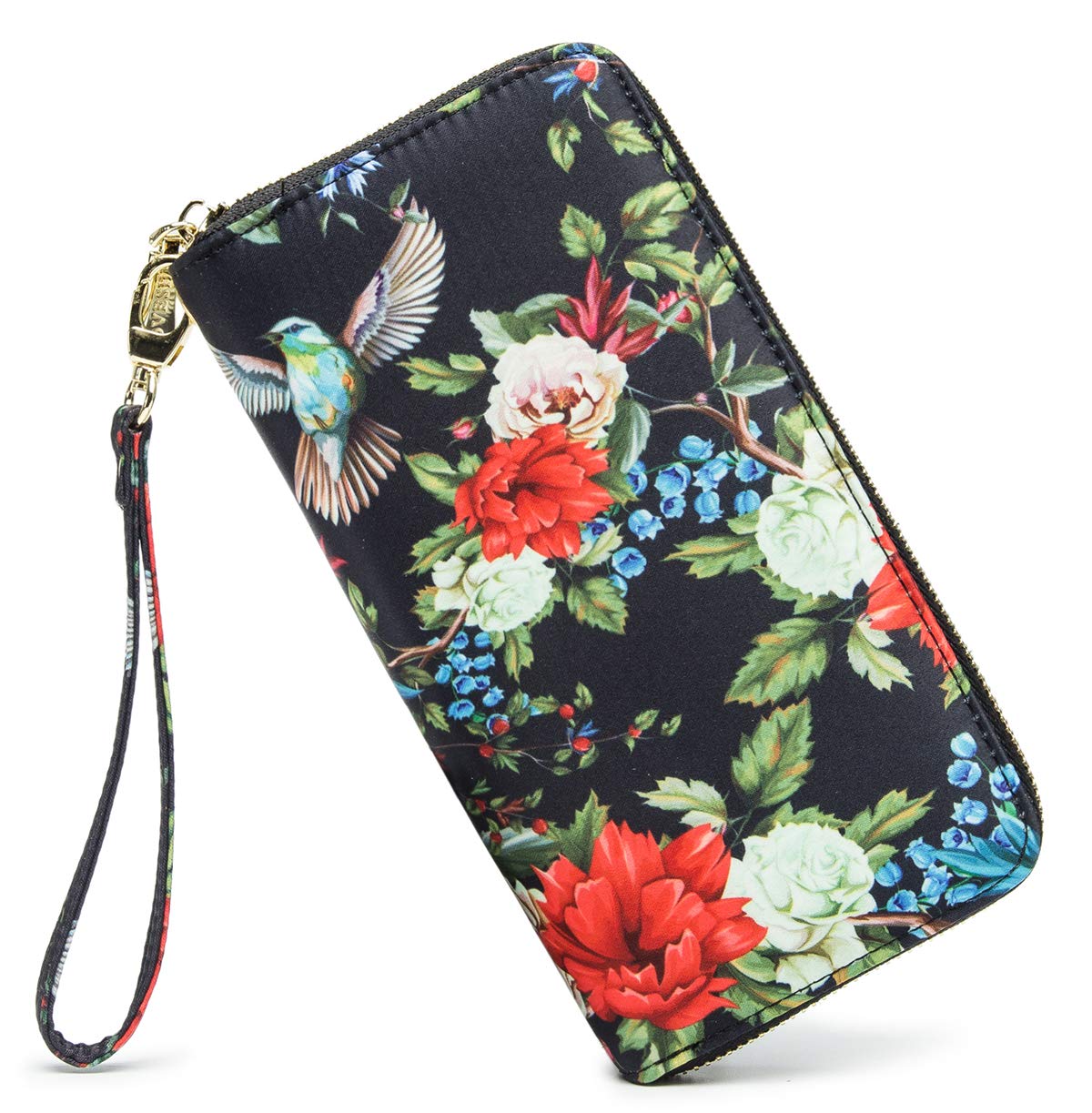 Women Wallet Card RFID For Womens Holder Blocking Credit Small Zipper Purse Pocket Bifold Slim Coin ID Ladies Wristlet Clutch Large Capacity Window Case Travel Zip Women's