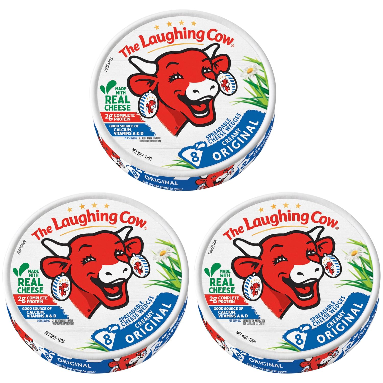 The Laughing Cow Creamy Original Spreadable Cheese Wedges (Pack of 3) 120g By COUGAR, Made with Real Cheese, Soft & Smooth Texture, Individually Wrapped Portions, Good Source of Calcium, Convenient Snack & Spread - (Imported-FRANCE)-picture-11
