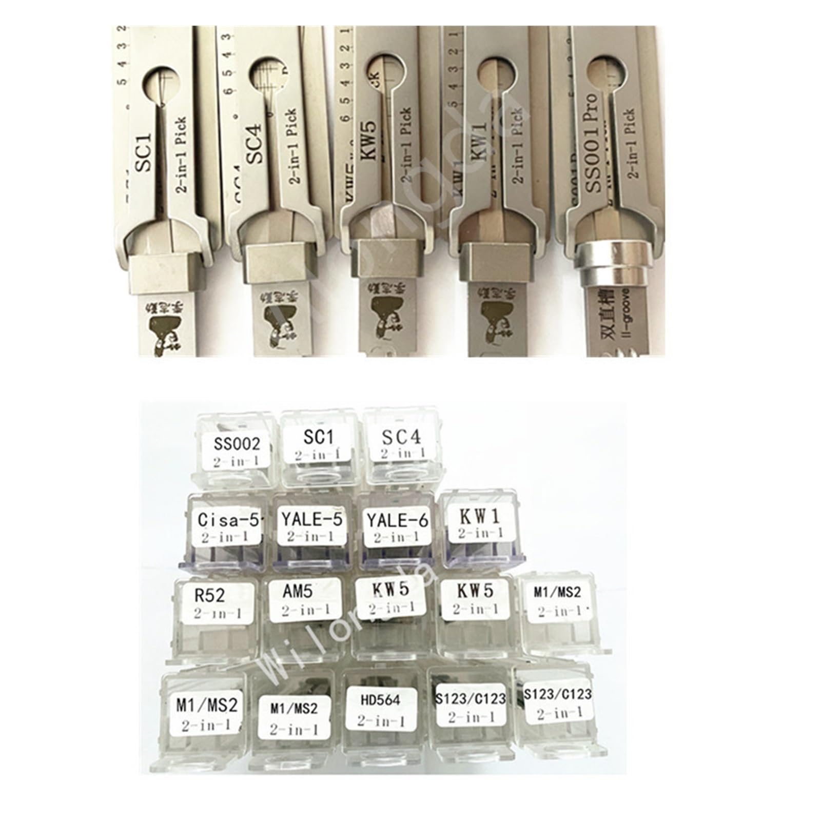 Professional Locksmith Tools SS001 SS002 SS002R SC1 SC4 KW1 KW5 R52 TE2 SC20 M1 AM5 for Door Civil Lock Hand Tool (Color : SS001)