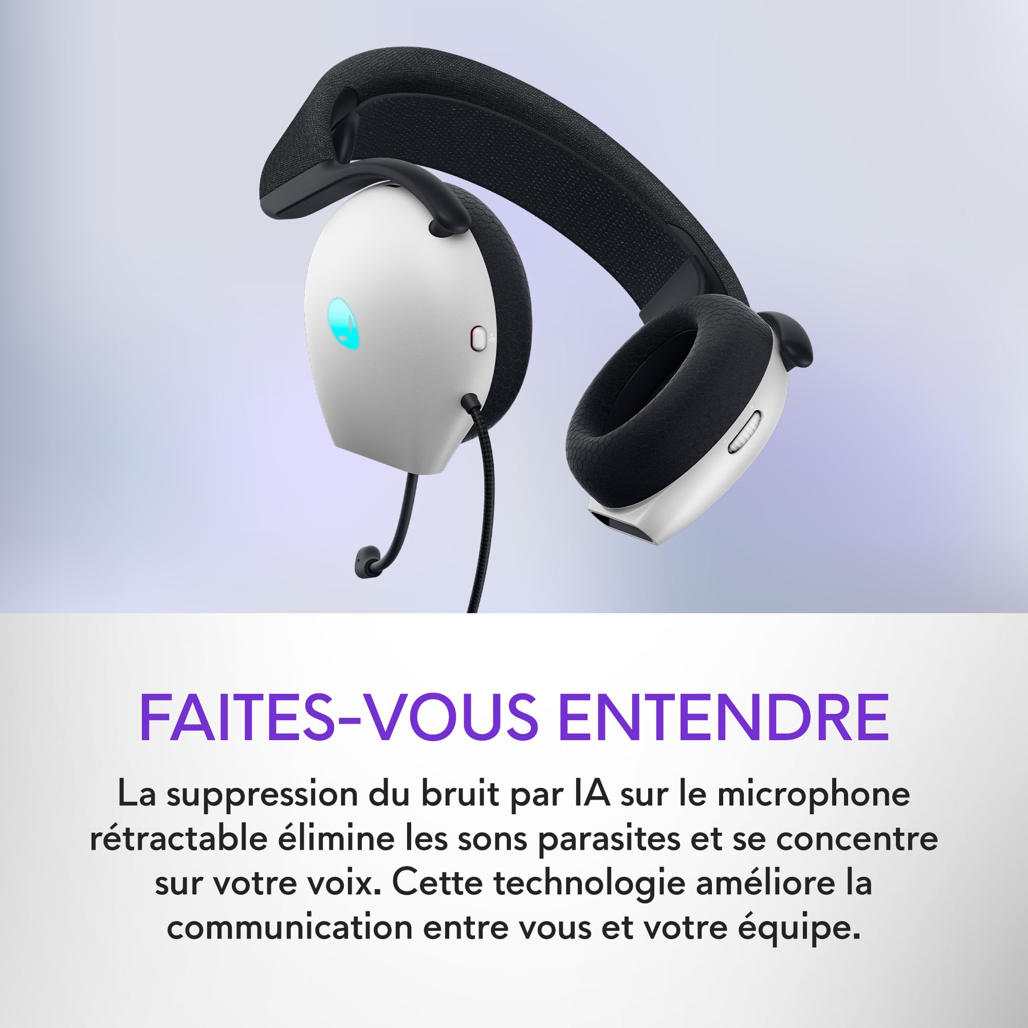 Casque Gaming Filaire Alienware - AW520H - Lunar light