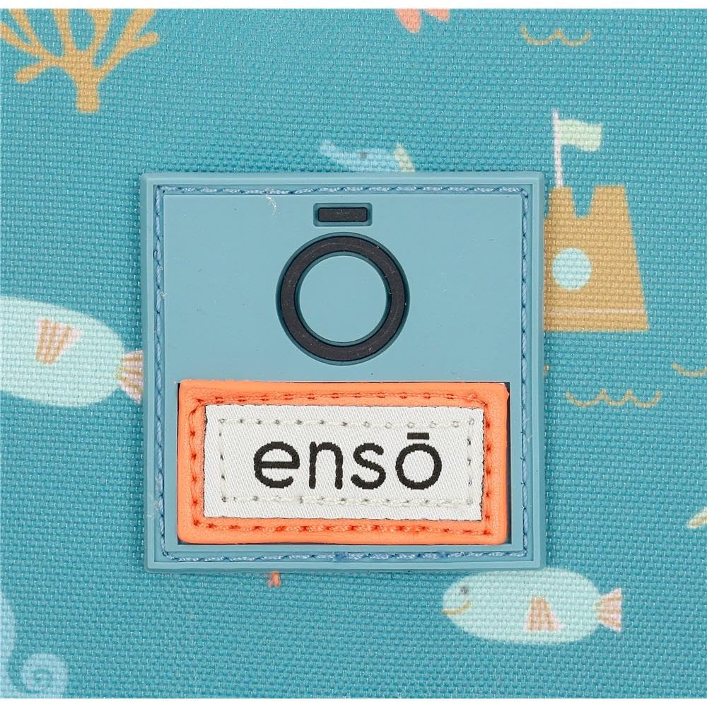 Enso Mr Crab, sac à dos pour enfants, sac à dos scolaire, en polyester, doubles roues pivotanti multidirectionnelles, multiples possibilités d'utilisation., blu, 23 x 28 x 10 cm, Zaino 28 + carrello