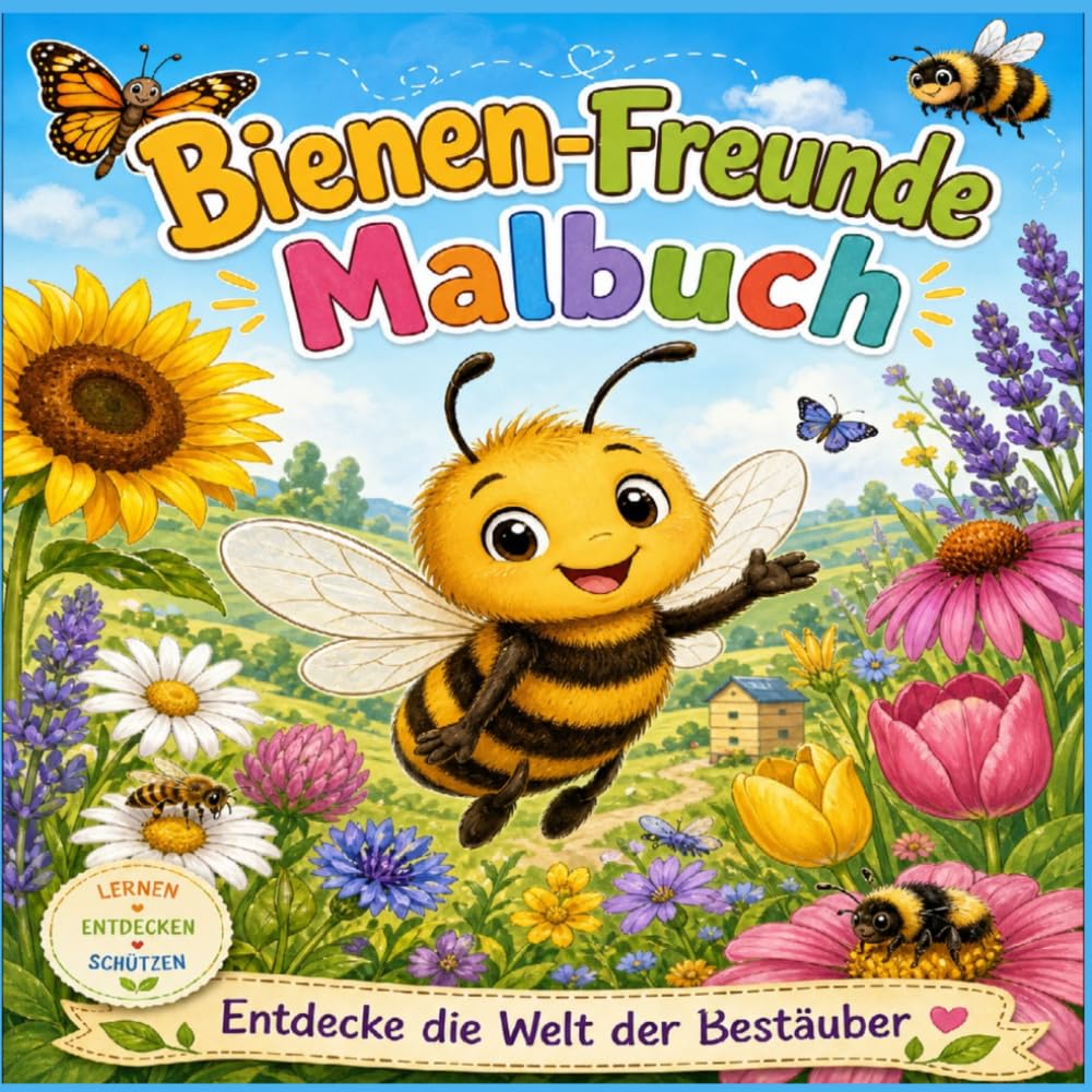 Bienen-Freunde Malbuch - Entdecke die Welt der Bestäuber: Ein interaktives Lernmalbuch für Kinder ab 5 Jahren – Kreativität trifft Umweltbildung