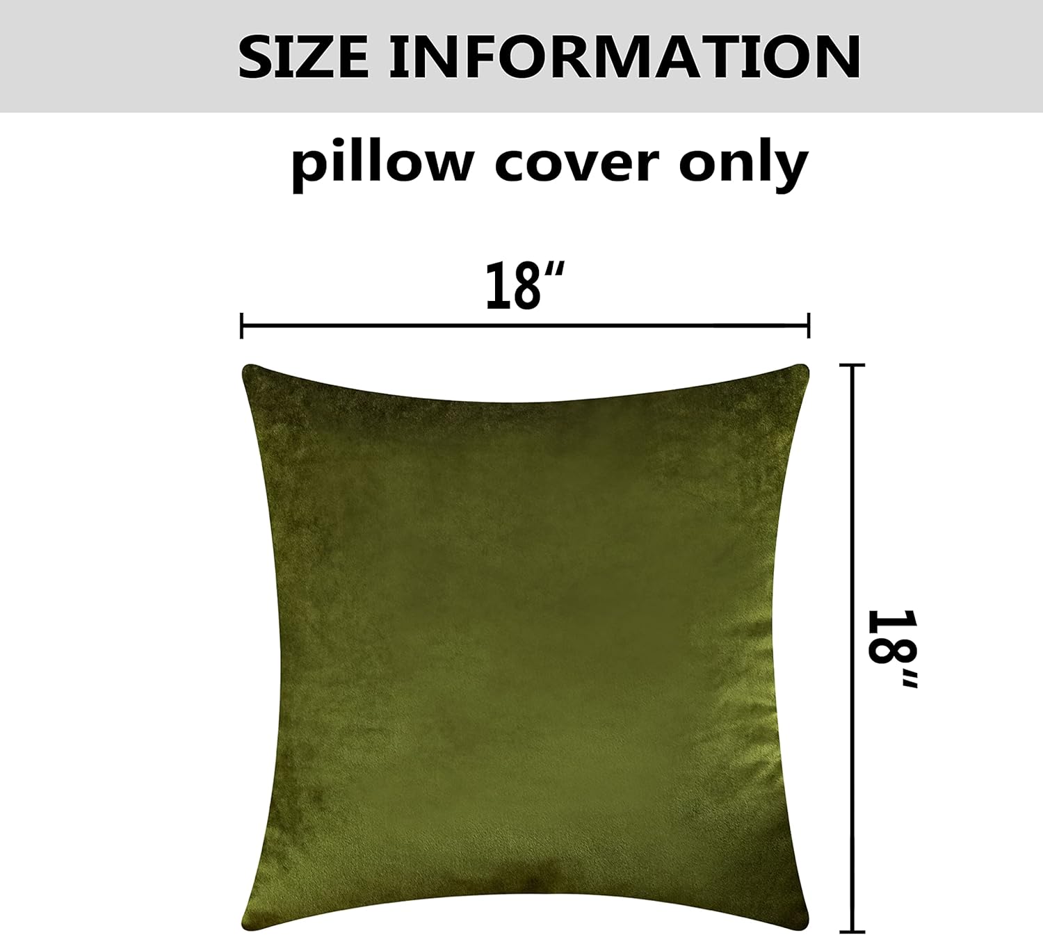 Home Brilliant Spring Pillow Covers 18x18 Velvet Pillow Cases Solid Decorative Square Throw Pillow Covers for Sofa Bedroom Holiday Decor, 45cm(18x18 inches), Avocado Green - Image 6