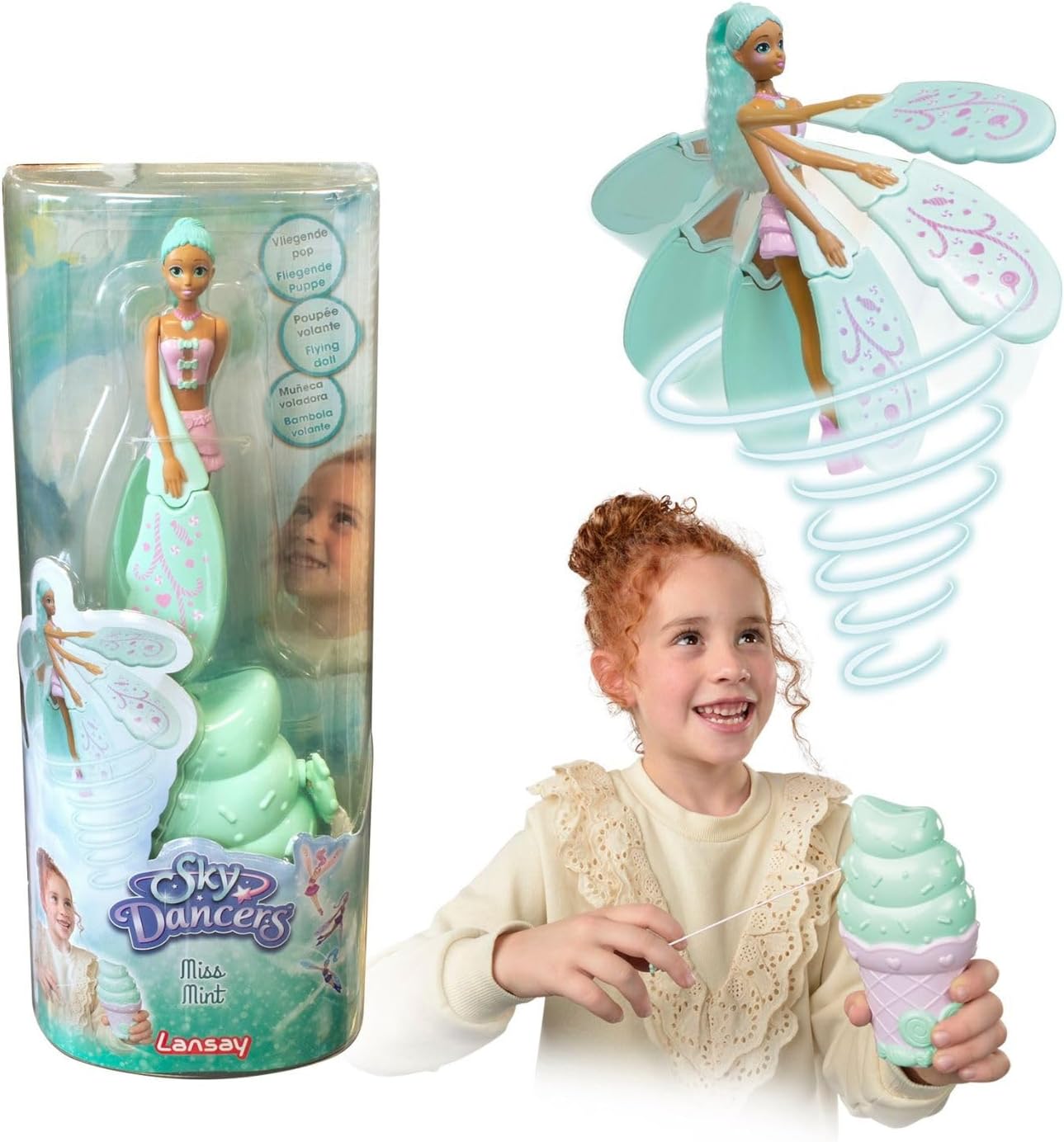 Sky Dancers Miss Mint - Muñeca Voladora - 6+ años - Lansay 1 Sky Dancers - Miss Mint - Muñeca Voladora - A partir de 6 años - Lansay