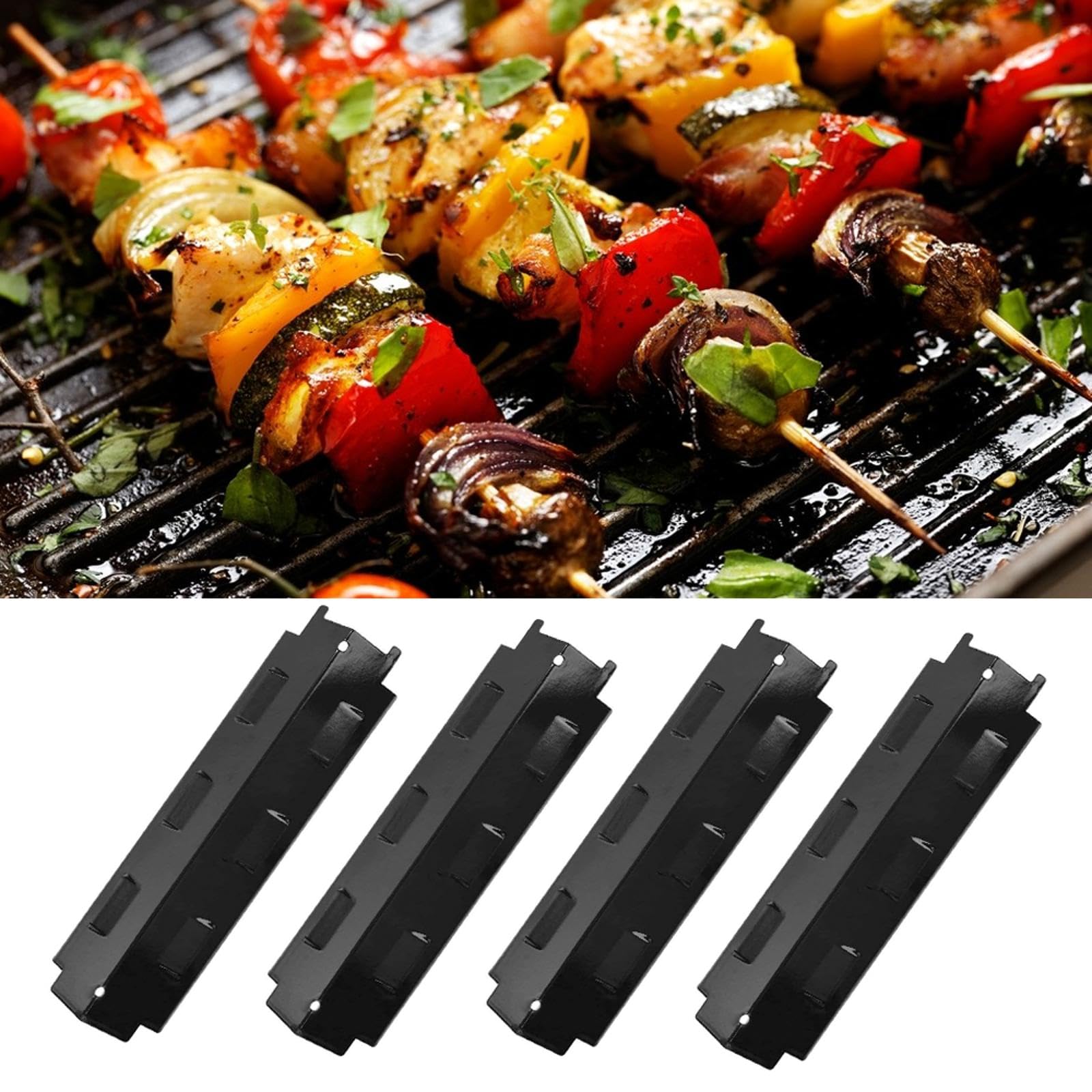 4 piastre termiche per barbecue, in acciaio porcellanato, scudo termico di ricambio, per la maggior parte delle griglie per barbecue