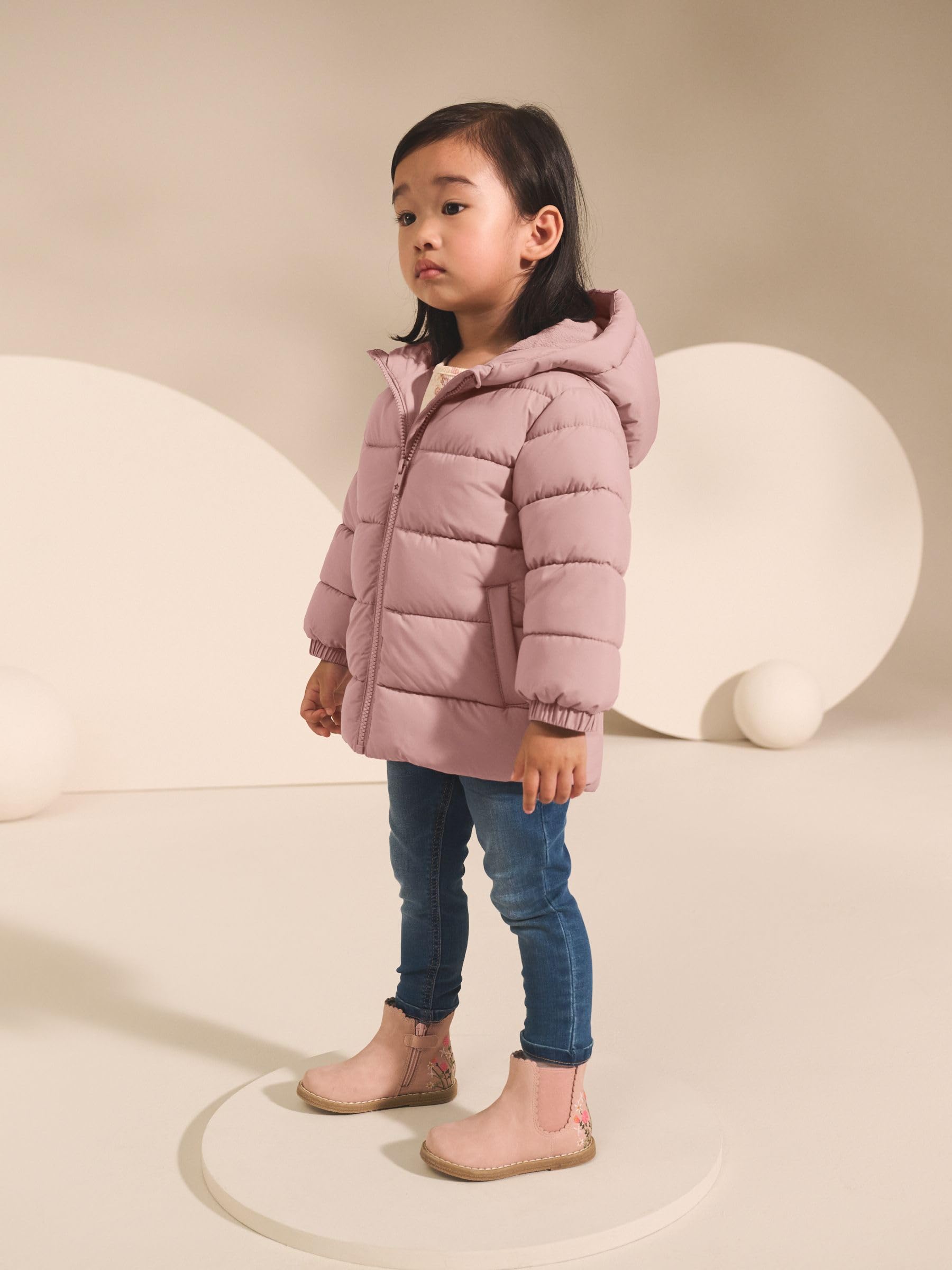 NEXT Niñas Abrigo acolchado impermeable con capucha y forro polar