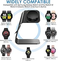 Vista 2 de NANW Base de carga compatible con Samsung Galaxy Watch 7/6/5 Pro/4/3/Active 2 - Cable de carga de repuesto USB, accesorios de soporte de muelle