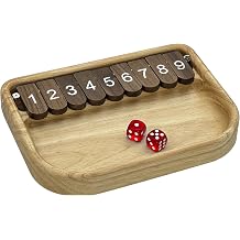 Shut the Box Dice Game Solid Wood Board for Adults Kids Family Math Learning and Party Games