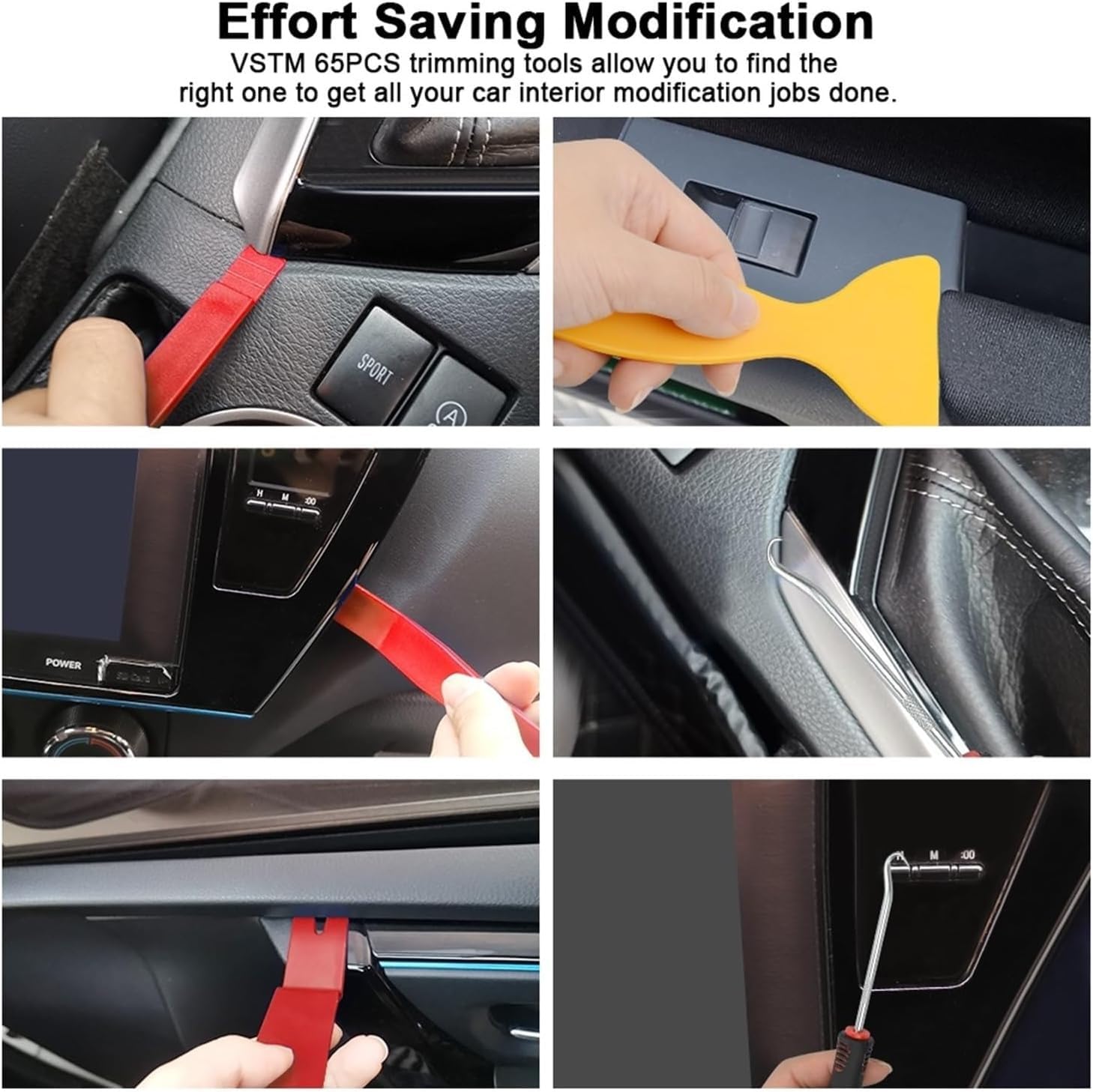 Strumenti di riparazione Set di utensili manuali Attrezzi per auto Kit di smontaggio degli interni dell'auto Strumento di rimozione delle finiture in plastica Strumenti fai da te per pannelli per se