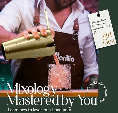 Miniatura 3 de Barillio - Juego de coctelera para cantinero Batidora de Martini de acero inoxidable de 24 onzas, mortero, cuchara mezcladora, medidor, 2 vertedores