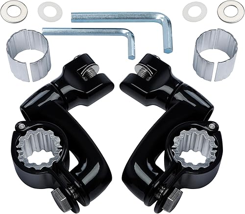 Miniatura 5 de TCT-MOTORPARTS Soportes de clavijas de pie de barra de carretera negro para Harley Touring 2225321.378 in