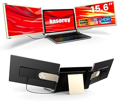 Laptop Screen Extender Portable Monitor, 1080P FHD IPS Screen, Monitor Extender for Laptop, Fit for 13-17" Laptops, Plug & Play Compatiable with Windows/Mac/Chrome/Android/Switch (15.6 inch)