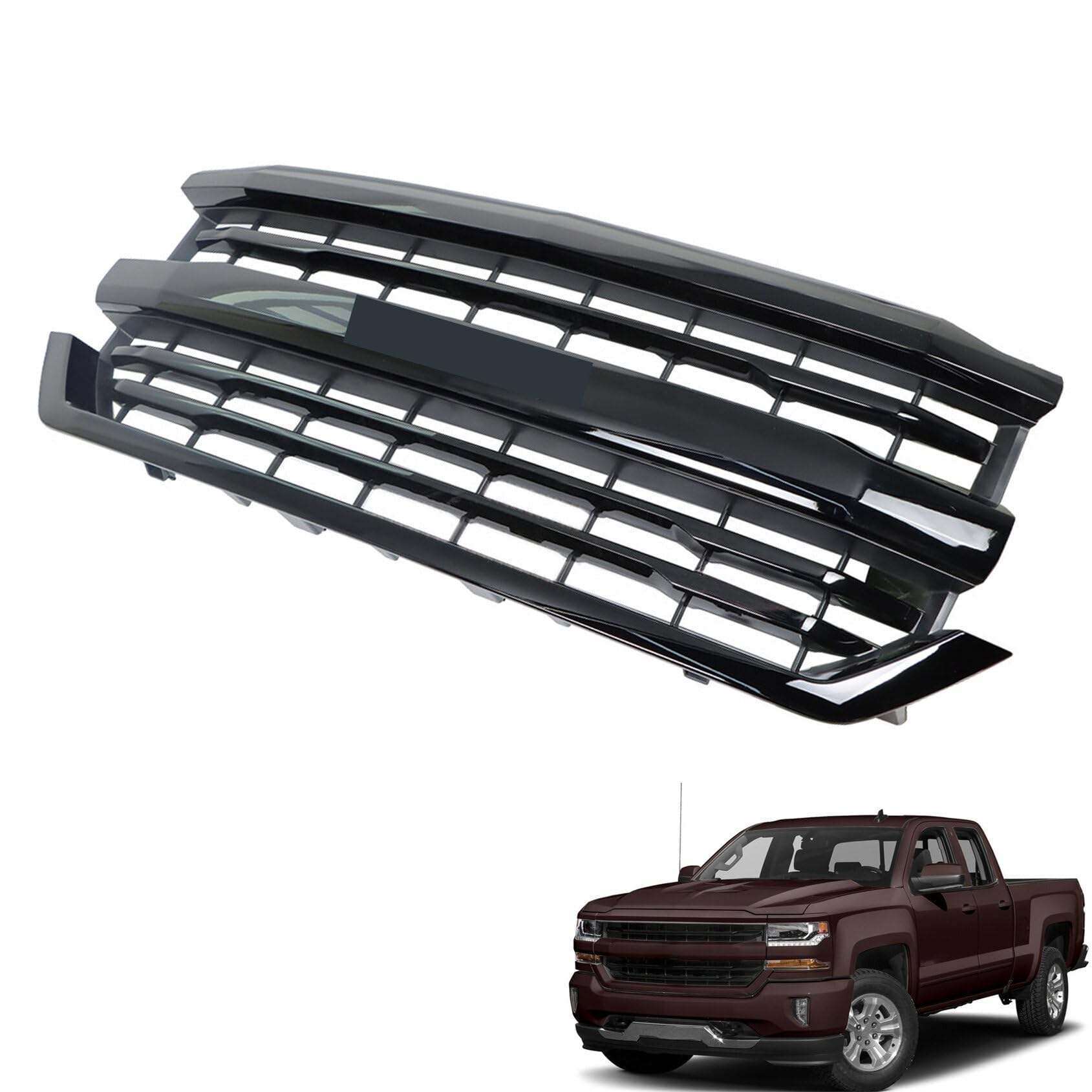 ANTUKO Front Upper Grille Assembly Grill Black Replacement
