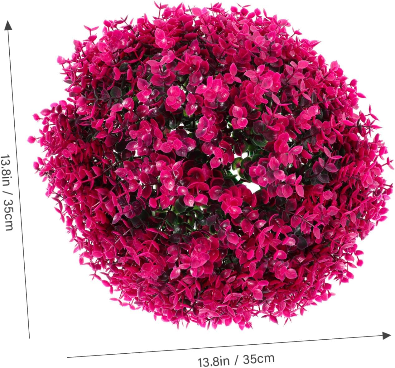 Eucalyptus Leaf Decorative Ball for Home and Garden Decor Lifelike Hanging Ornament Purple Faux Plant Sphere for Weddings and Indoor Outdoor Decoration