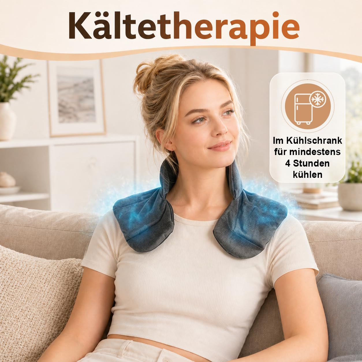 Körnerkissen Nacken, Nacken Wärmekissen mit 100% natürlicher Füllung, Kirschkernkissen Mikrowelle für Wärme-/Kältetherapie, Geschenk für Familie & Freunde (Grau)