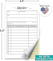 Vista 2 de 321Done Folleto de facturas, 3.4 x 5.5 de mano, 2 partes, sin carbono, fabricado en EE. UU., Bloc de notas de formulario de pedido de recibo
