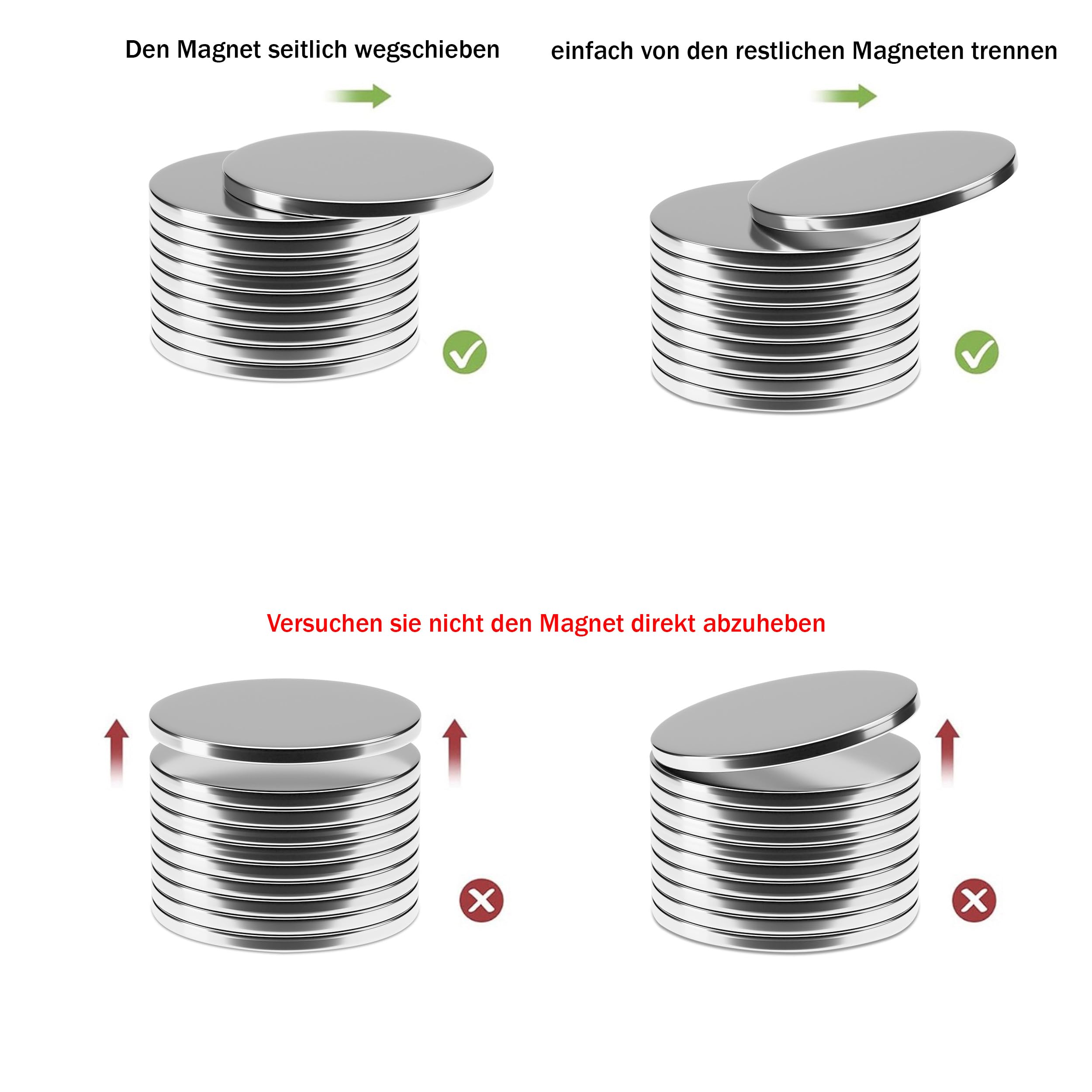 Neodym Magnete |10mm x 2mm | Scheibenmagnete extra stark | Mini Magnete | Flache Magnete für Magnettafel,Kühlschrank,Whiteboard,Fotos ect. (10mm x 2mm | 100 STK)