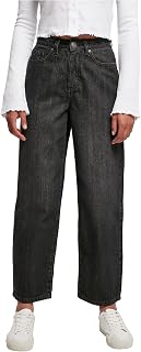 Urban Classics Damen Ladies High Waist Wide Leg Cropped Denim Pants