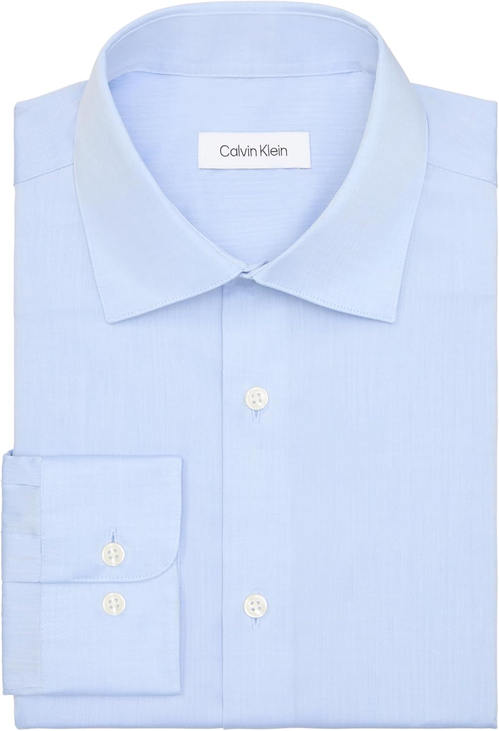 Calvin Klein Men's Regular Fit Non Iron Herringbone Button-Down Shirt - Image 3