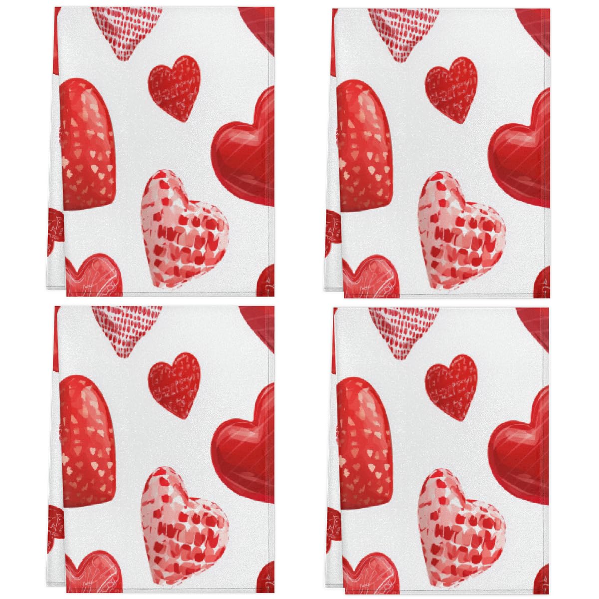 Torchons de cuisine doux microfibre absorbants Saint Valentin 45x72