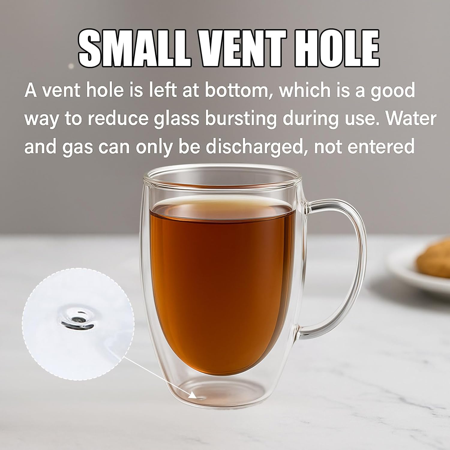 Set of 4 Double Walled Glass Coffee Mugs with Handles, 12oz Clear Coffee Mugs for Hot/Cold Beverages, Insulated Borosilicate Glass Cups for Cappuccino, Espresso, Latte, Tea, Milk, Microwave Safe - Image 8