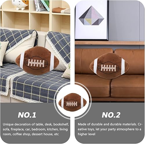 Miniatura 6 de NUOBESTY Pelotas deportivas de felpa, almohada de felpa de rugby suave para niños, fanáticos de cumpleaños, decoración del hogar, sofá, cama,