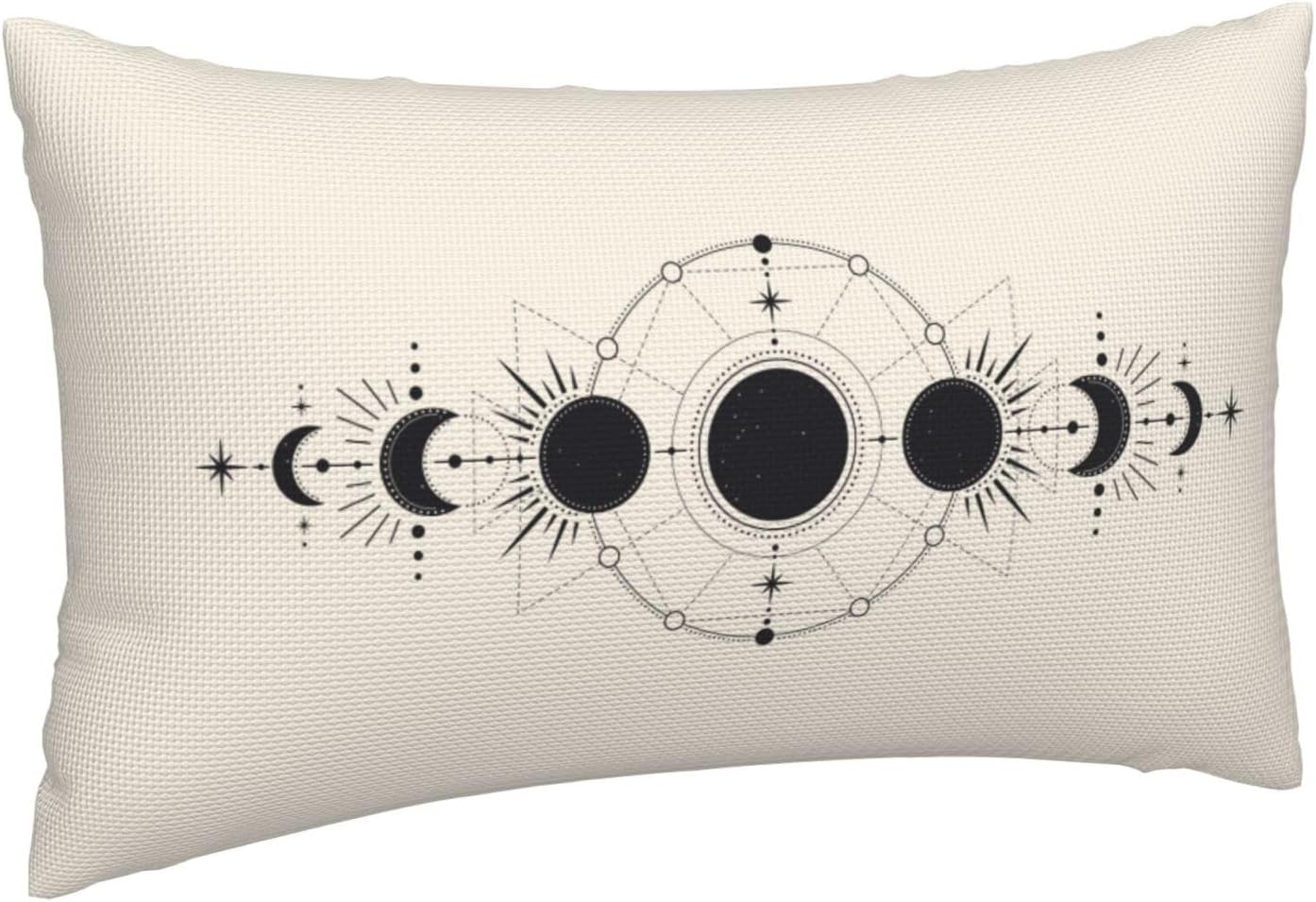 Boho Moon Phases Decorative Pillowcases 2 Pack Cushion Cover 12x20 image 2