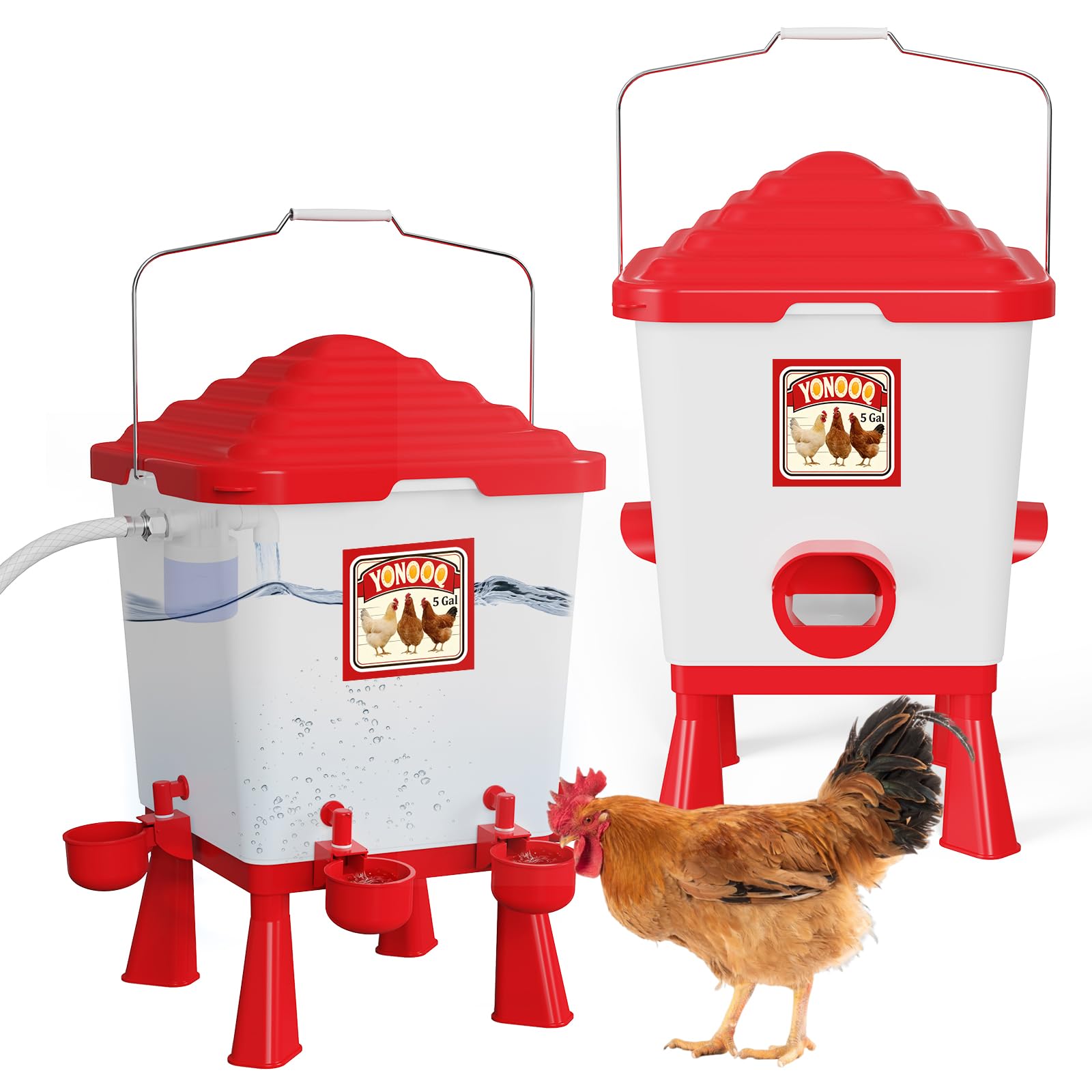 5 Gallon Automatic Chicken Feeder Waterer