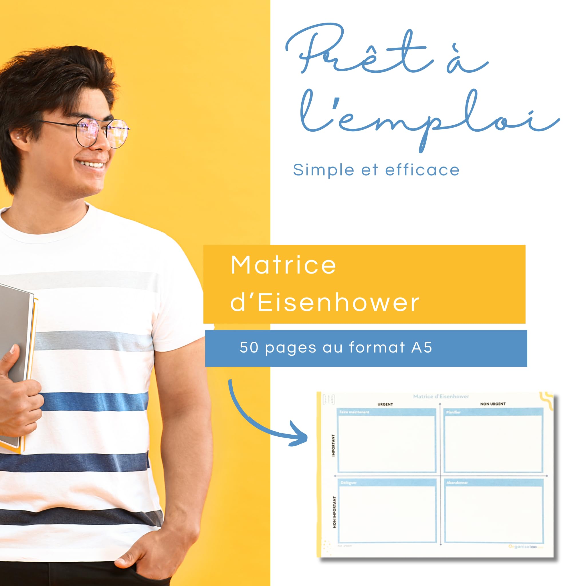 Matrice Eisenhower Bloc-Notes A5 50 Pages - Carnet de Productivité et Organisation