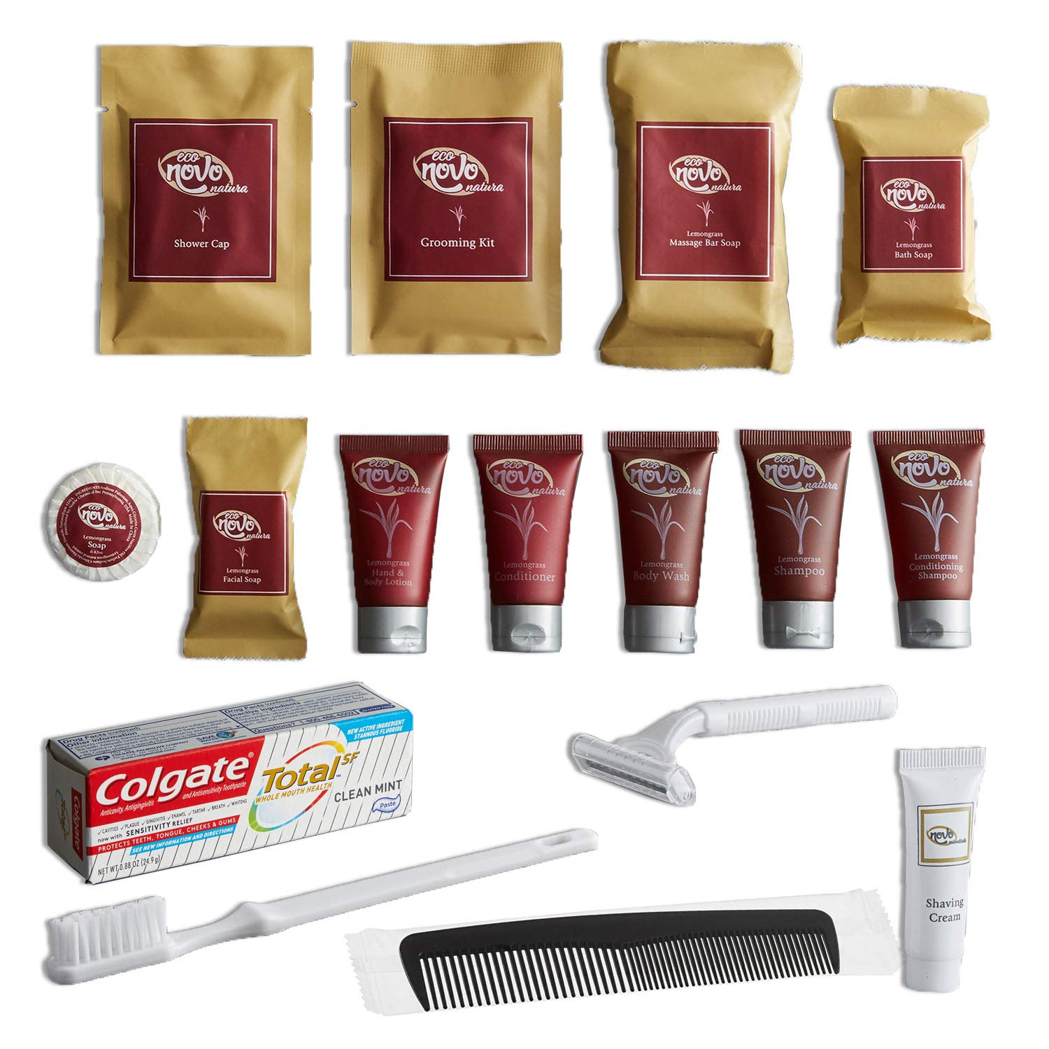 Travel Size Toiletries Set: Toiletry Kit Includes, Shampoo, Conditioner, Body Wash, Hand And Body Lotion, Conditioning Shampoo, Facial + Massage Bar Soap, Hygiene Pack, Shower Cap, Razor, Cream+ More : Beauty