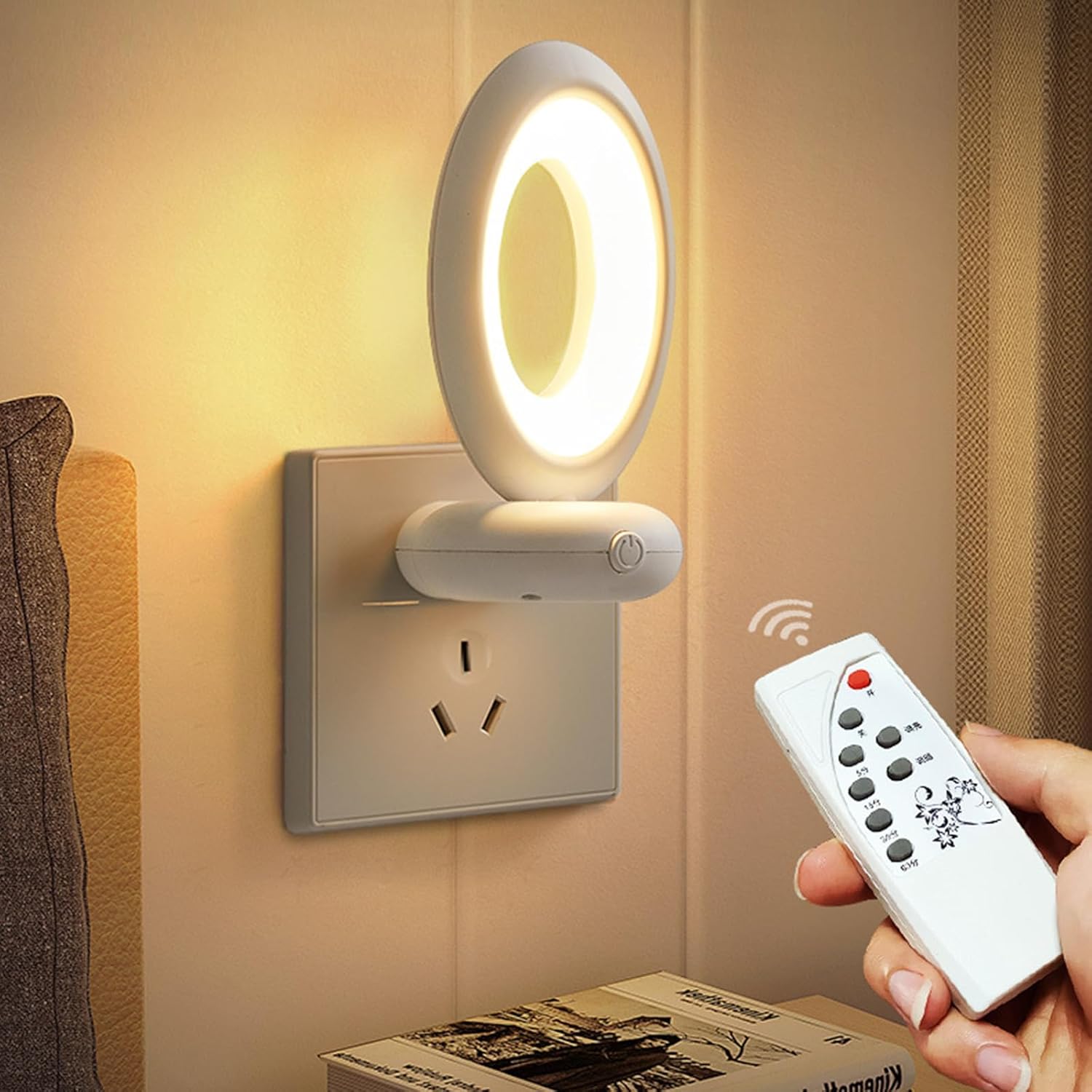 XIYIASUN Dimmable Night Light, Plugin LED Night Light with Remote