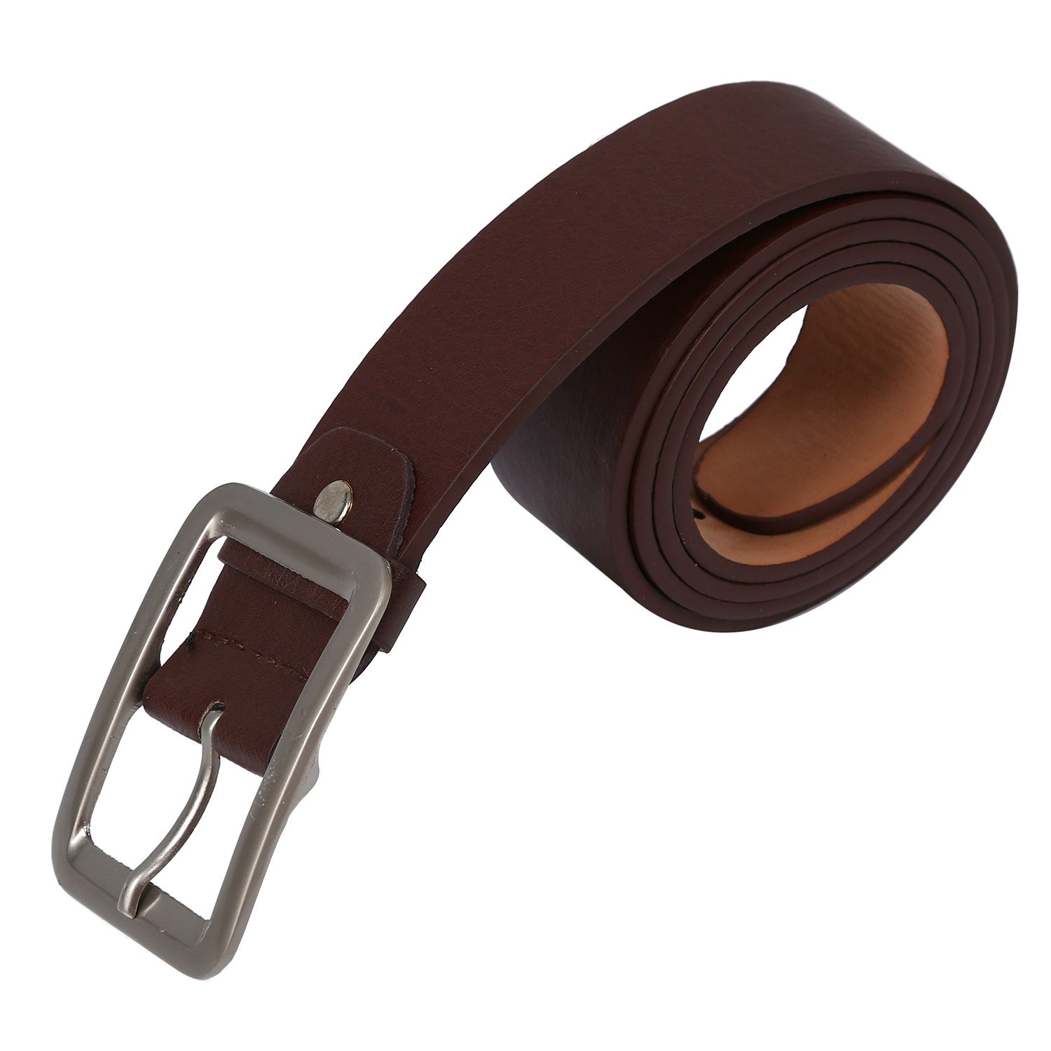 Qiaohome Men's Casual Waistband Belt Faux Leather Belt Buckle Waist Strap Belts brown
