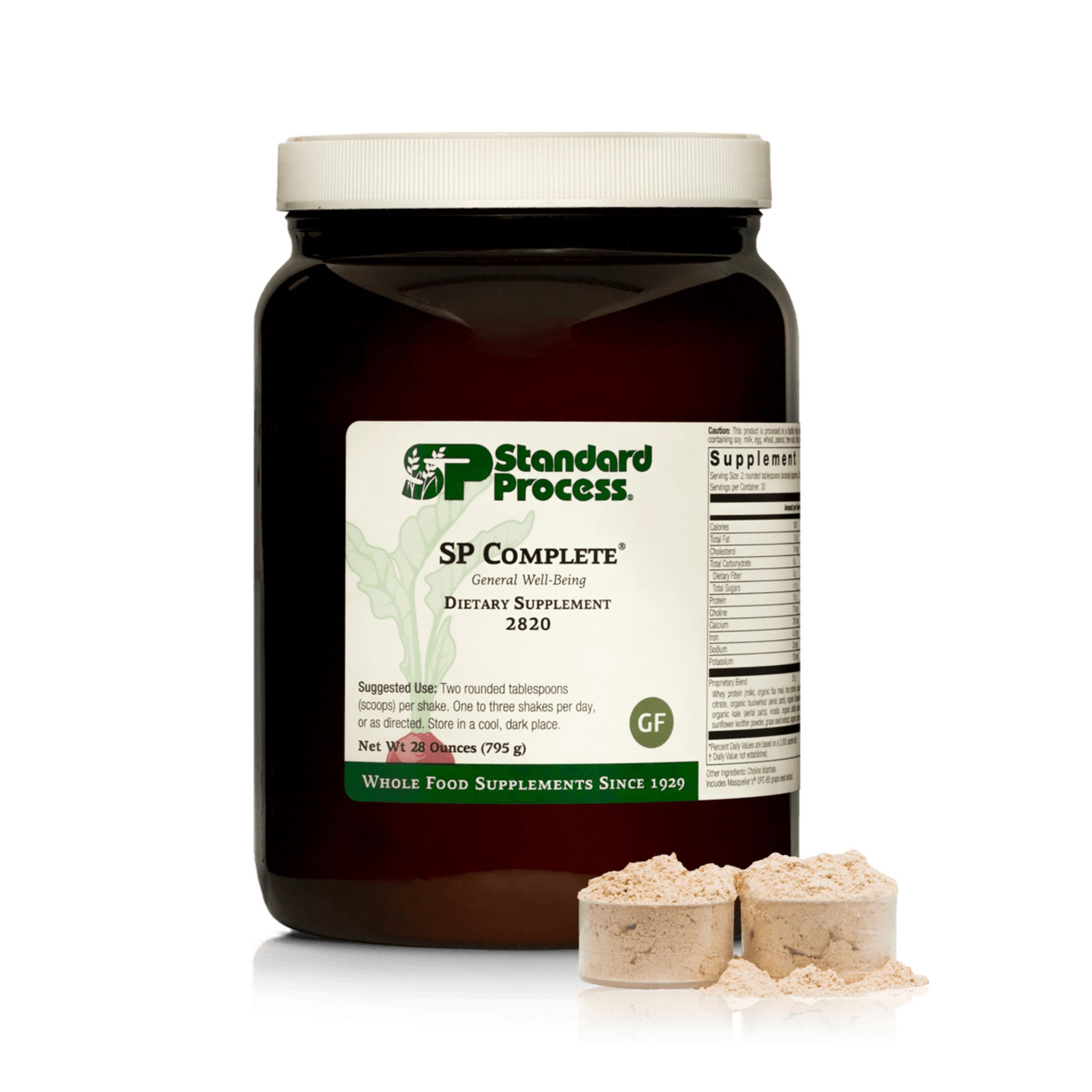 Standard Process SP Complete - Suplemento en polvo para el crecimiento y la reparación muscular - Refuerzo del sistema inmunitario con coles de Bruselas y calcio - Fórmula de proteína en polvo a base de alimentos integrales - 28 oz, 30 porciones
