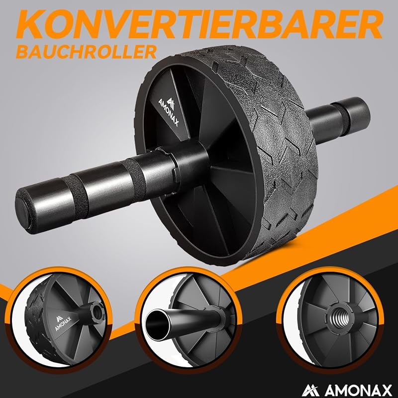 Amonax Hasizom Erősítő Roller Szett - Csúszásmentes Edzőkerék Térdvédő Párnával, Otthoni Edzéshez, Férfiaknak és Nőknek
