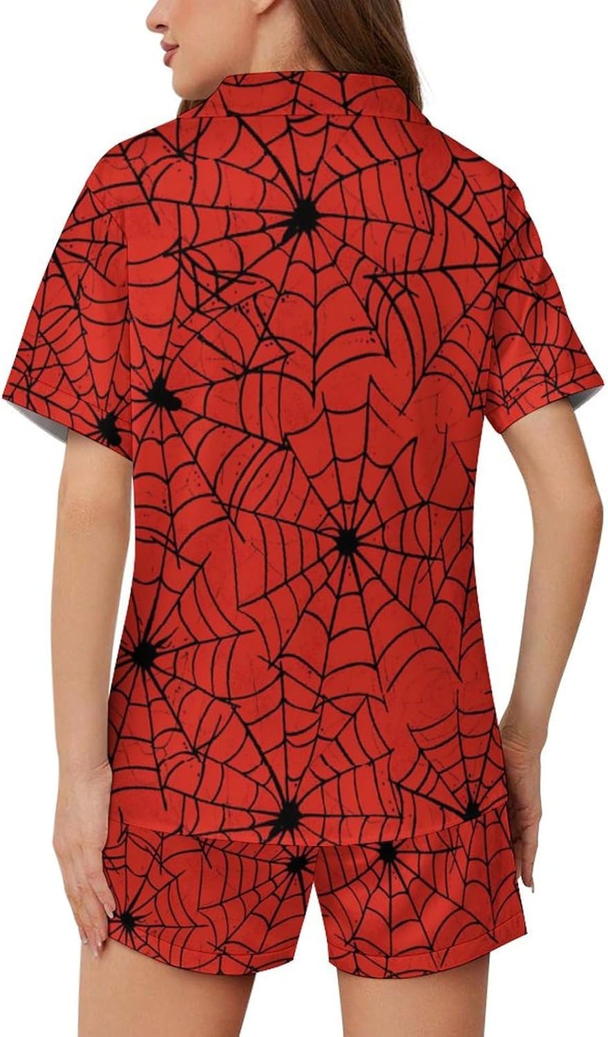 Dujiea Women Pajamas Sets Short Sleeve Sleepwear, Soft Satin Button Down Lounge Wear Set 2 Piece Pjs Shorts Set - Image 2