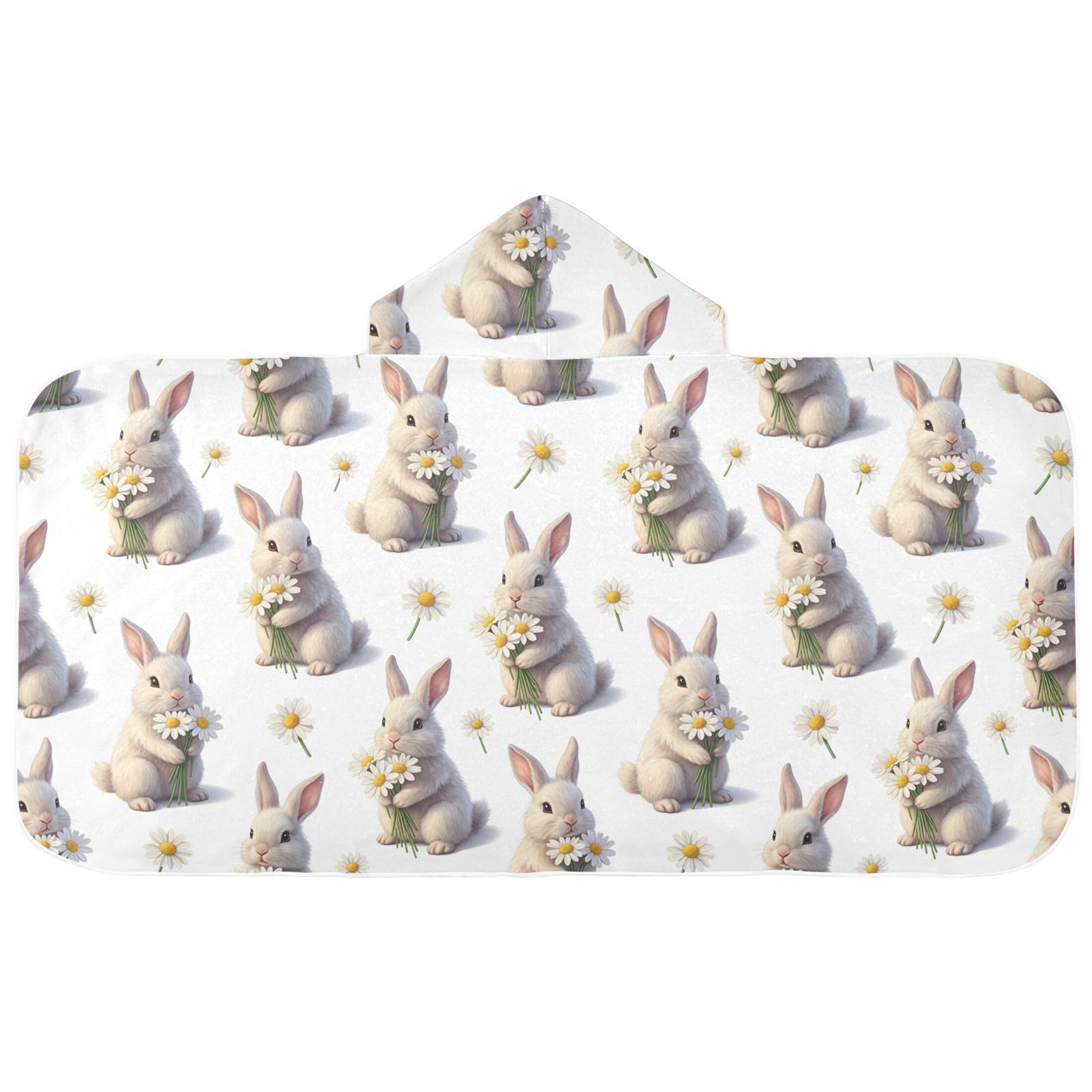 Fuauuyl Bunny Hooded Baby Bath Towel Soft & Breathable Towel for Newborns Infants Toddlers, Nursery Essential