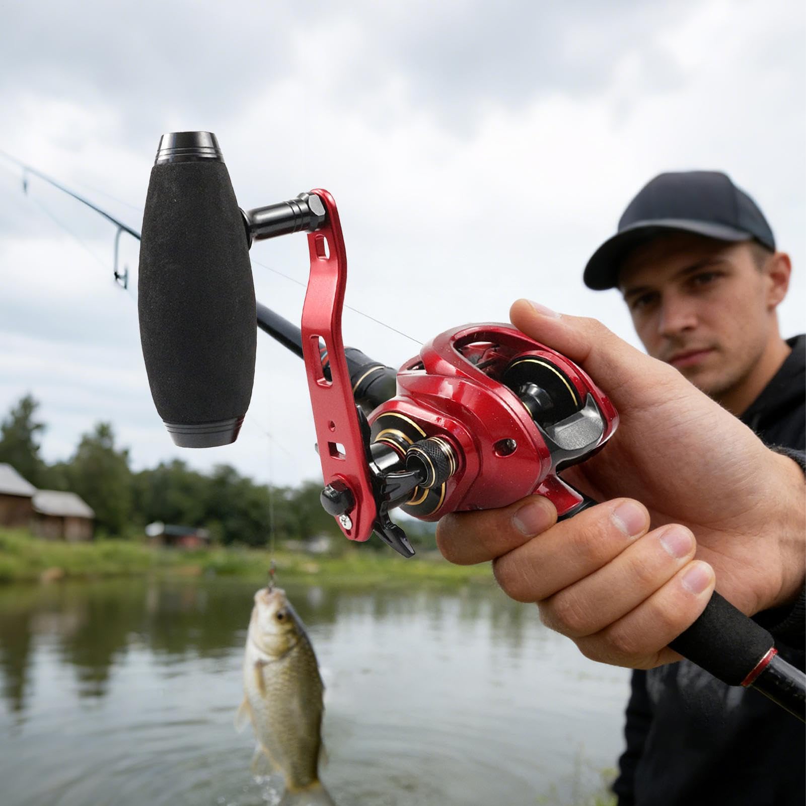 Manivelle de rechange pour moulinet de pêche, manivelle de type T – Poignée de canne à pêche de type T pour trou de 8 x 5 mm, pour lacs d'eau salée, étangs, ruisseaux, lancer