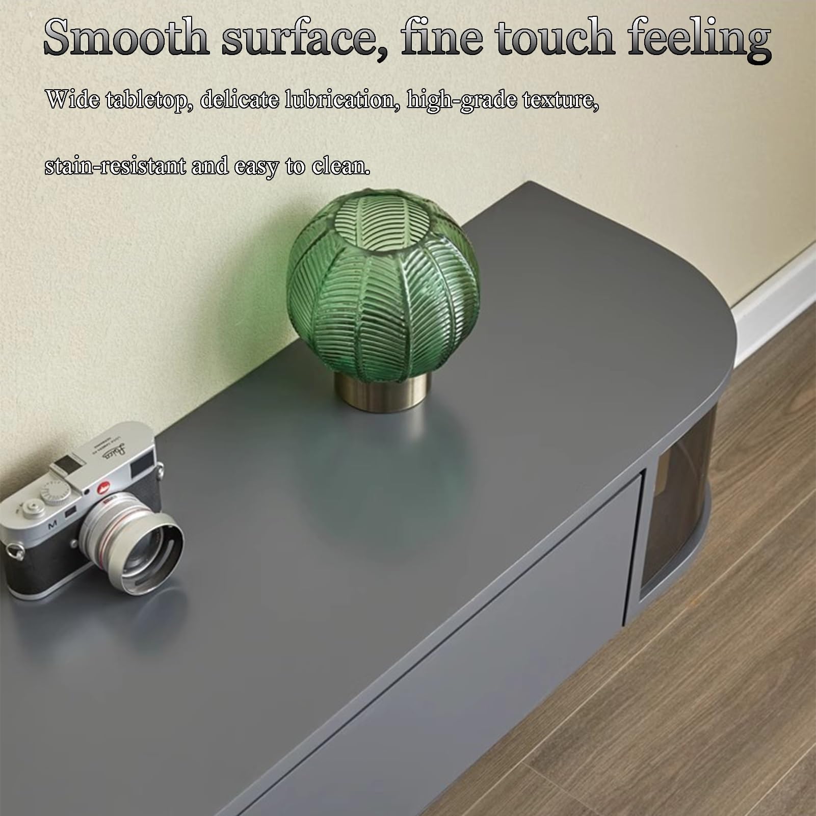 Mobile TV sospeso da parete, console multimediale minimalista con ampio spazio per soggiorno e camera da letto, elegante design grigio, soluzione salvaspazio da 200 cm