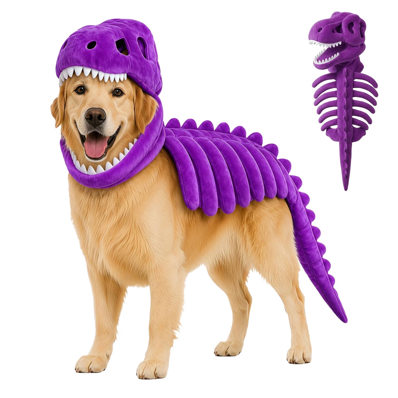 Plush Dinosaur Costume, Glow in Dark Halloween Cat Outfit